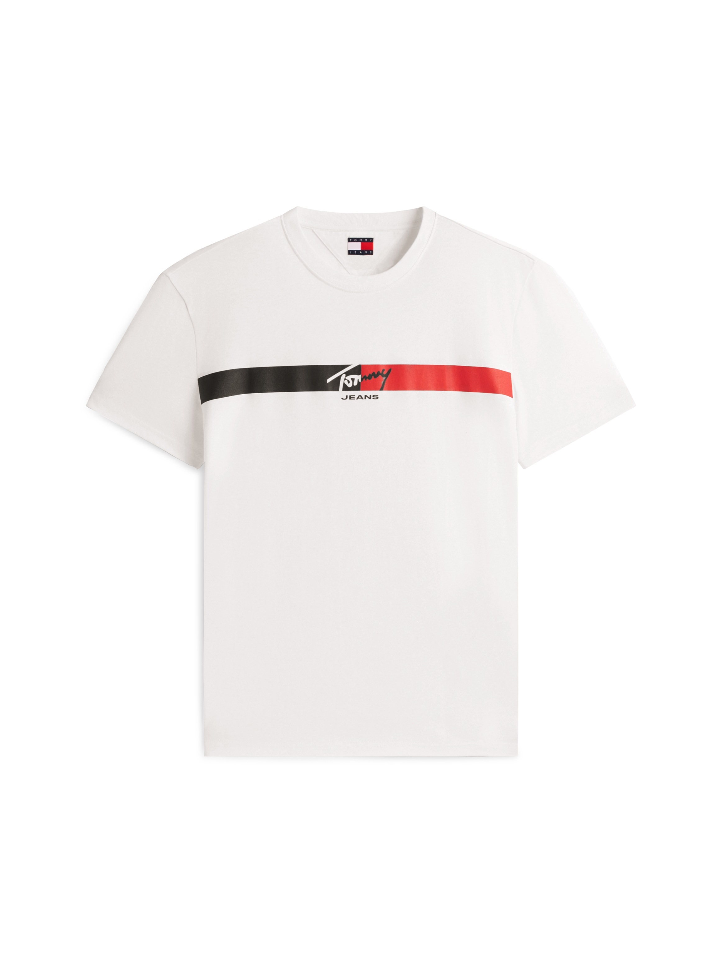 Tommy Jeans T-Shirt »TJM REGULAR FIT SIGNATURE STRIPE« mit Label-Print