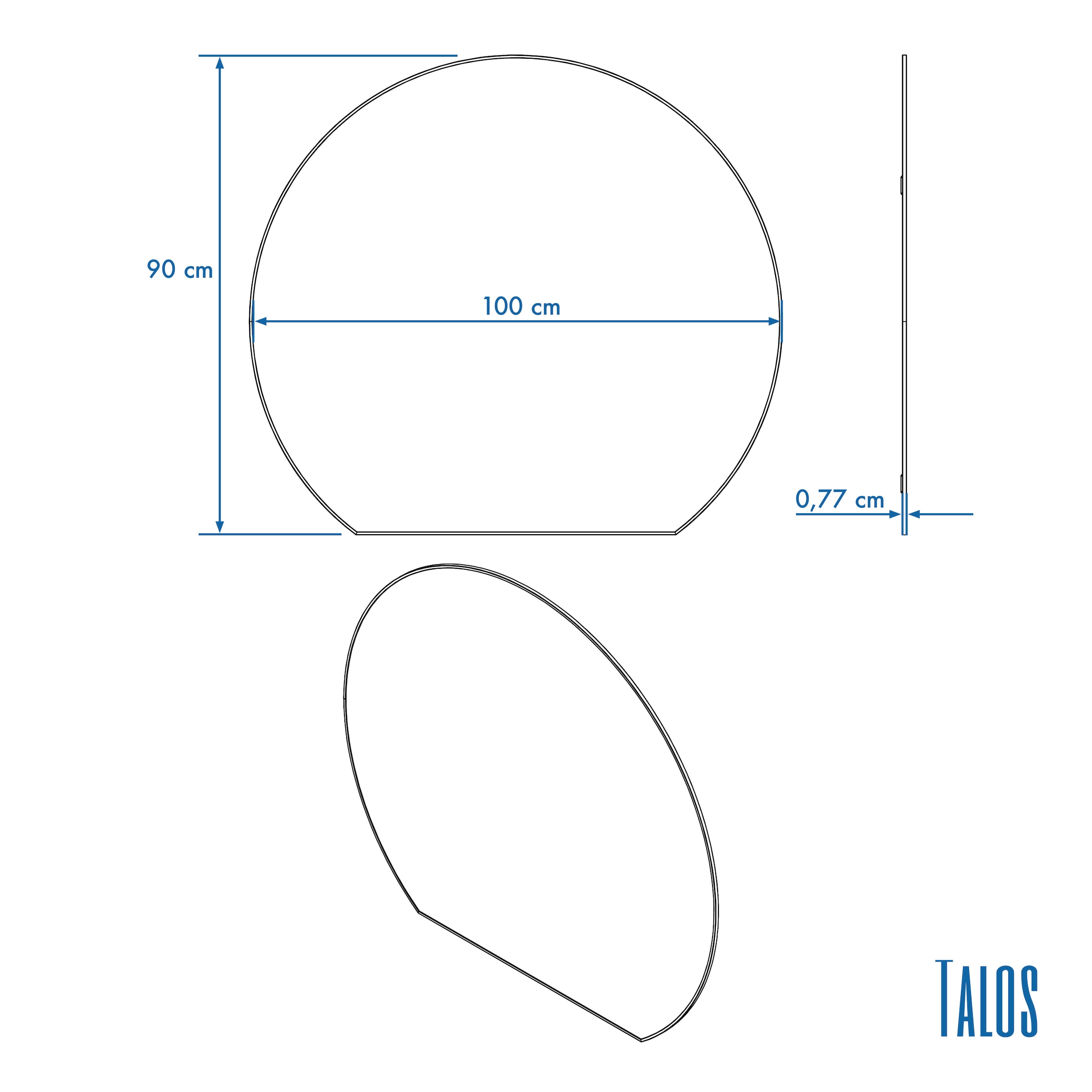 Talos Badspiegel »Picasso gold Ø 100 cm«, hochwertiger Aluminiumrahmen