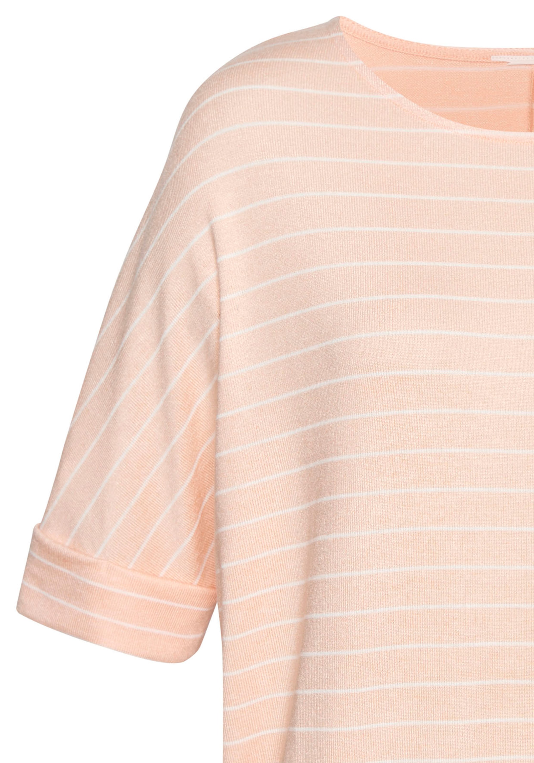 LASCANA Rundhalsshirt »mit breitem Ärmelumschlag«, aus weichem Viskose-Feinstrick