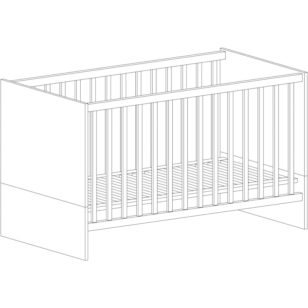arthur berndt Babymöbel-Set »Babyzimmer Set »Jana« 2-teilig«, (Spar-Set, 2 St.), bestehend aus Kinderbett und Wickelkommode