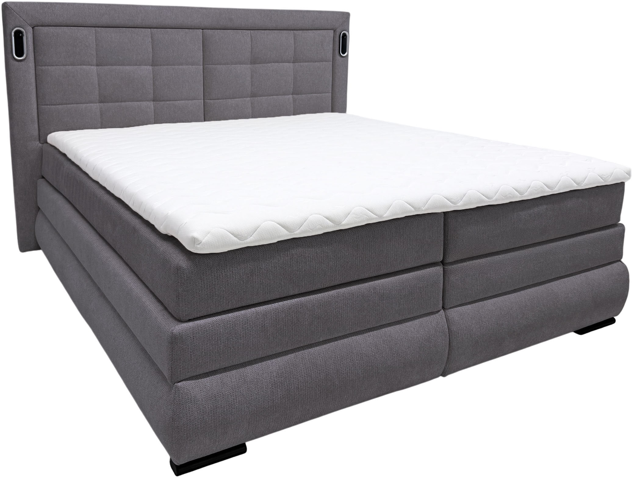 OTTO home Boxspringbett »MIVVA mit Bettkasten, mit Taschenfederkernmatratze H3, H3/H4 mix, H4« mit Kaltschaum- oder Visco-Topper (bei H4), Komfortliegehöhe 67cm