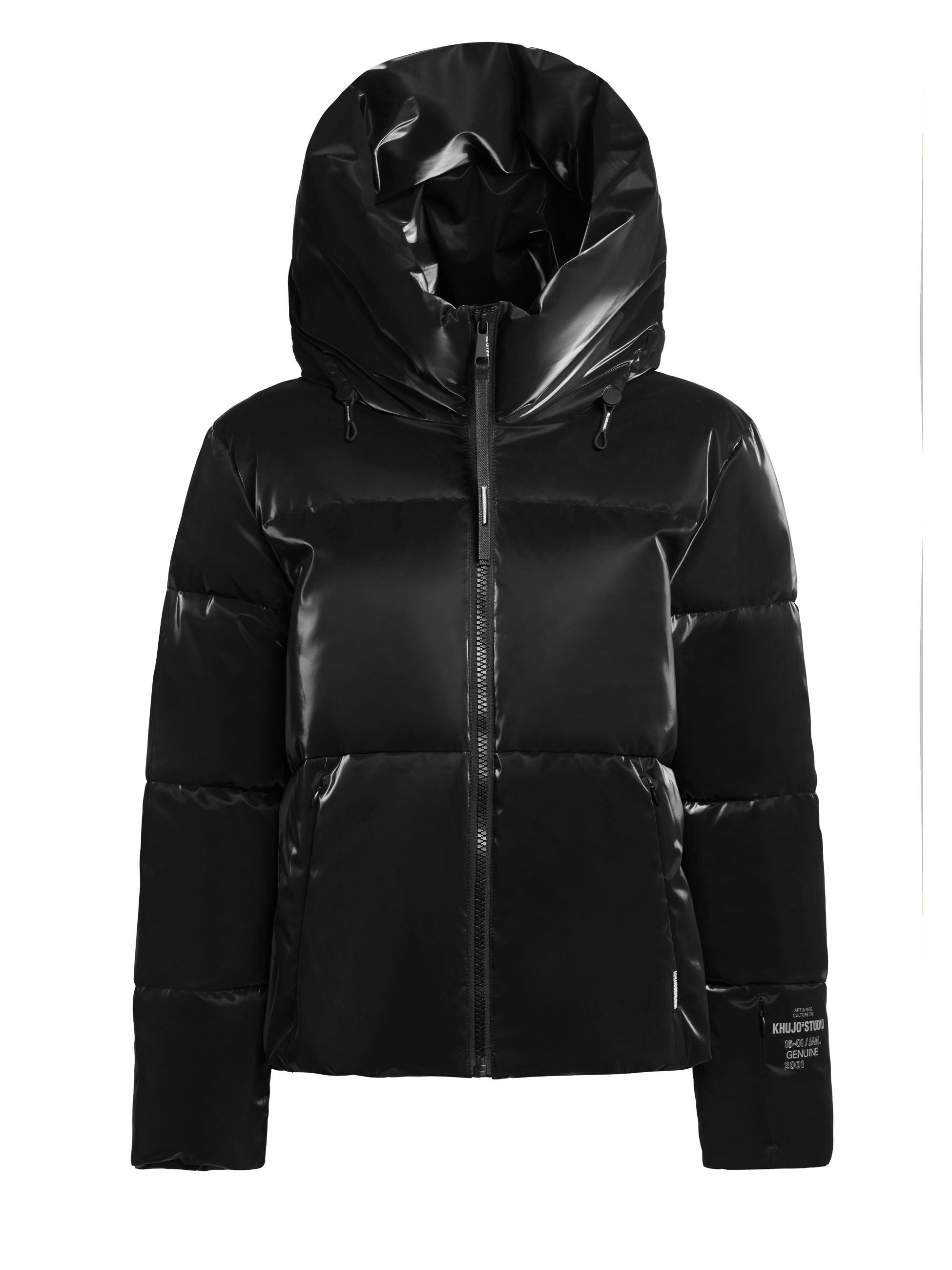 khujo, Damen, Steppjacke »Steppjacke Audrey Shiny«, Black, L, Black, Warme Damen Steppjacke mit verstellbarer Kapuze