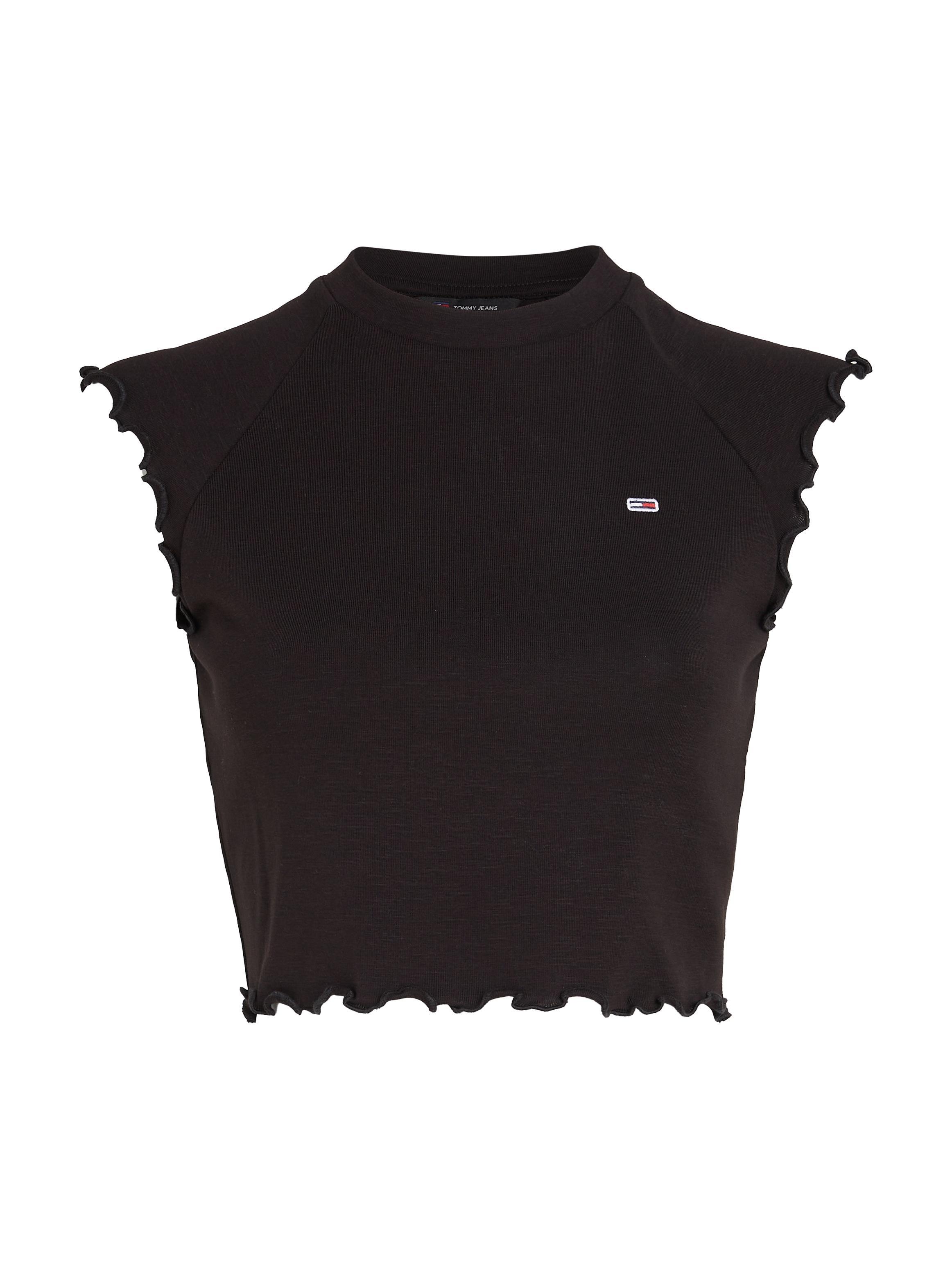 Tommy Jeans T-Shirt »TJW SLIM CRP BABYLOCK RIB TEE«, mit gewelltem Abschlüssen am Ärmel & Saum