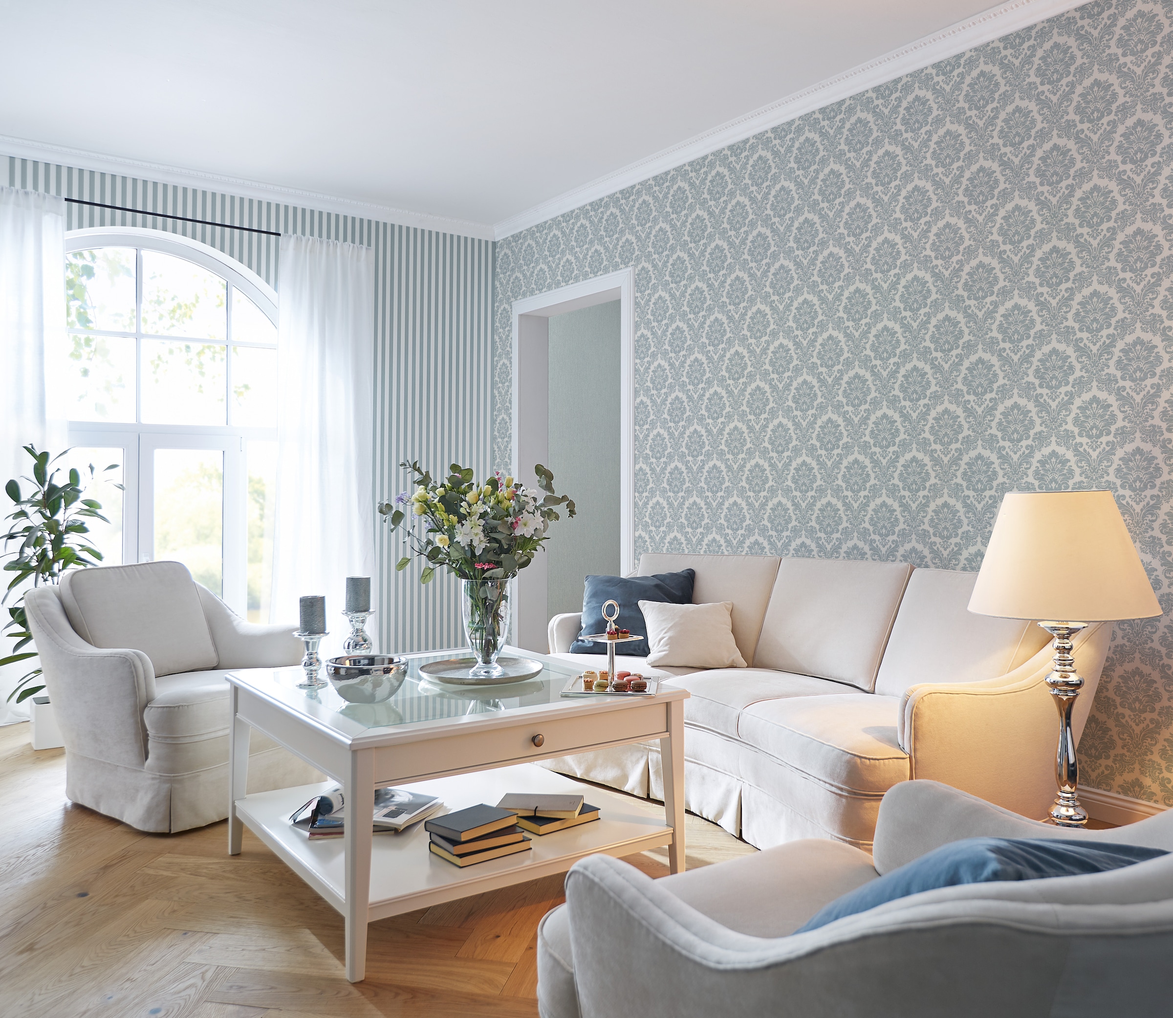 Rasch Vinyltapete »Vliestapete Trianon XIII mit barocken Elementen«, Barock, Klassischer Stil