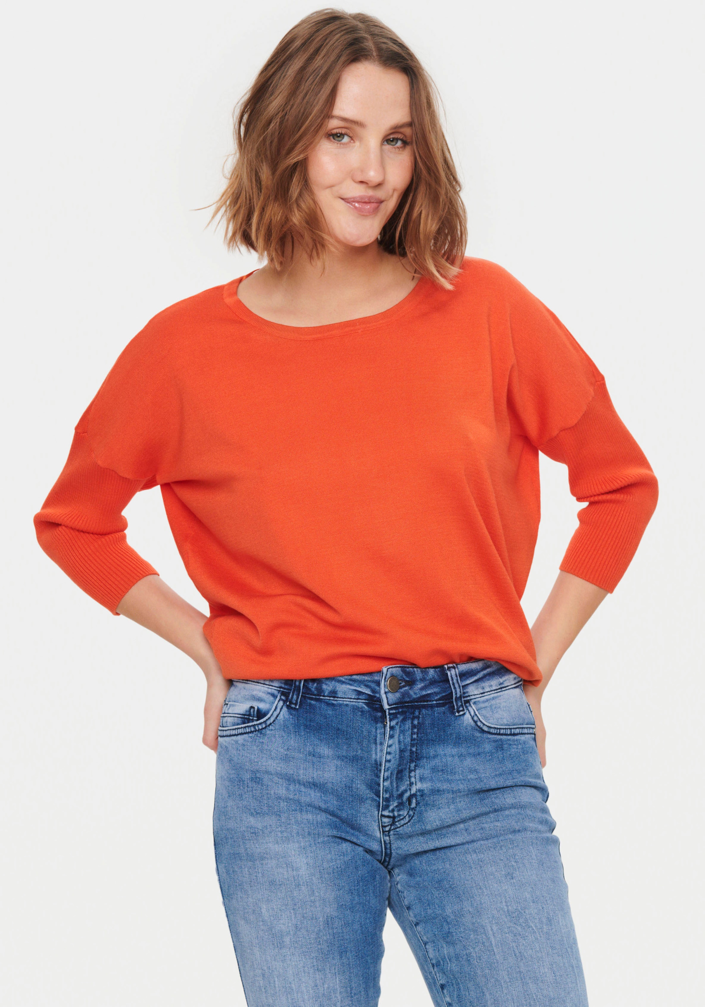 Saint Tropez Rundhalspullover »A2561, MilaSZ R-Neck«
