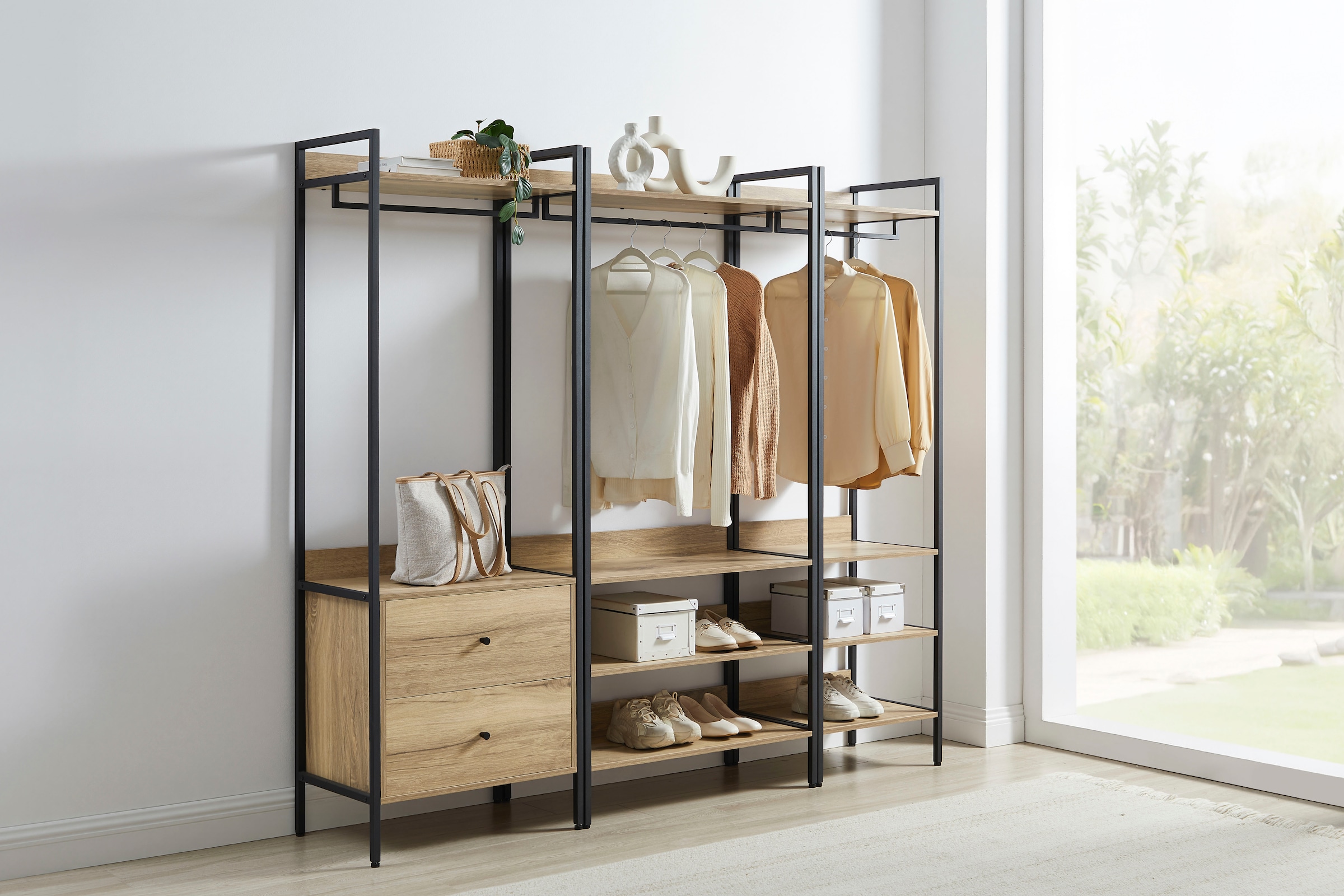 OTTO home Garderobenschrank »Tayler« Melamin-Tischplatte, pulverbeschichtetem Metallgestell, Höhe 180 cm