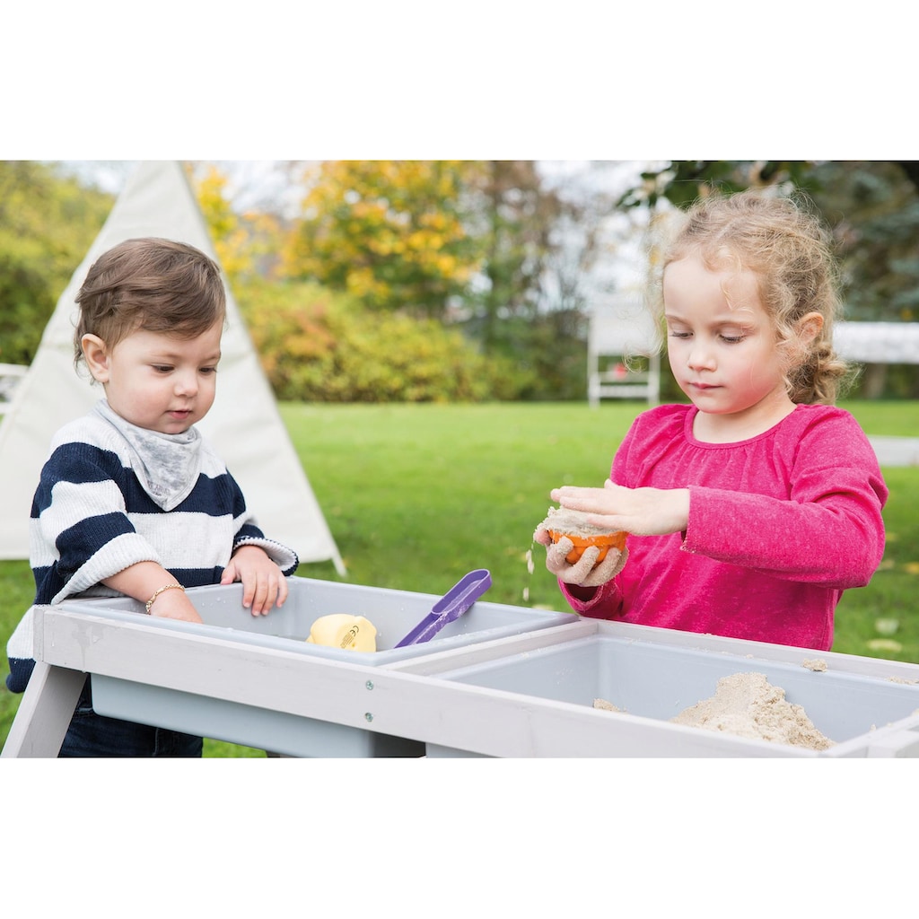 roba® Kindersitzgruppe »Picknick for 4 Outdoor Deluxe mit Spielwannen, Grau«