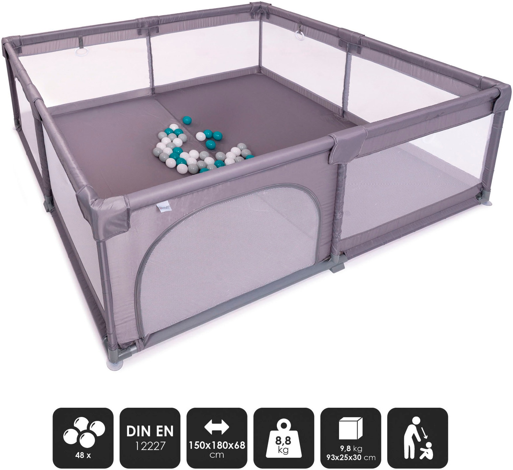 BabyGo Laufgitter »Playpark«, inklusive 48 Spielbälle