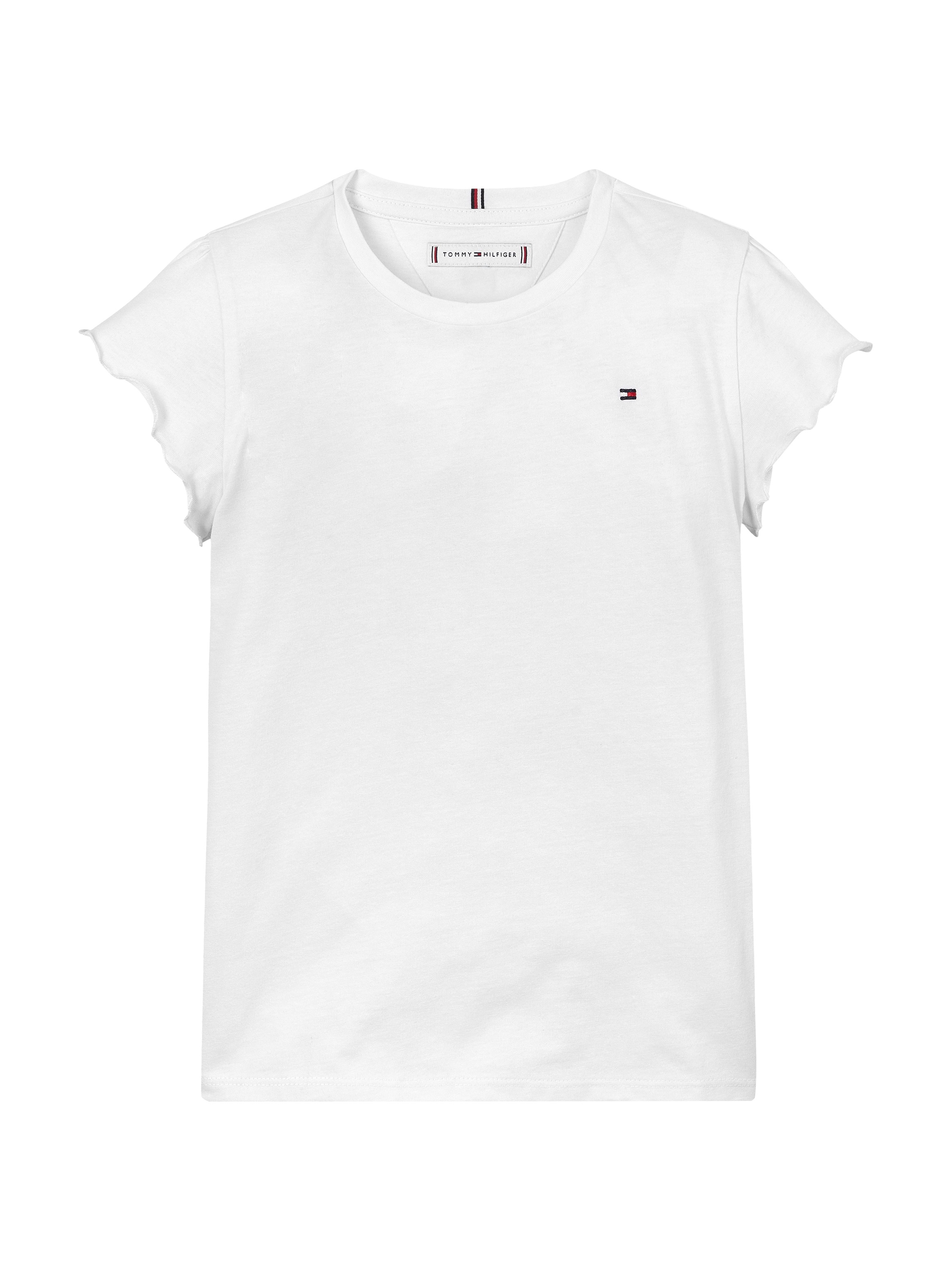 Tommy Hilfiger T-Shirt »ESSENTIAL RUFFLE SLEEVE TOP«, mit gewelltem Ärmelabschluss