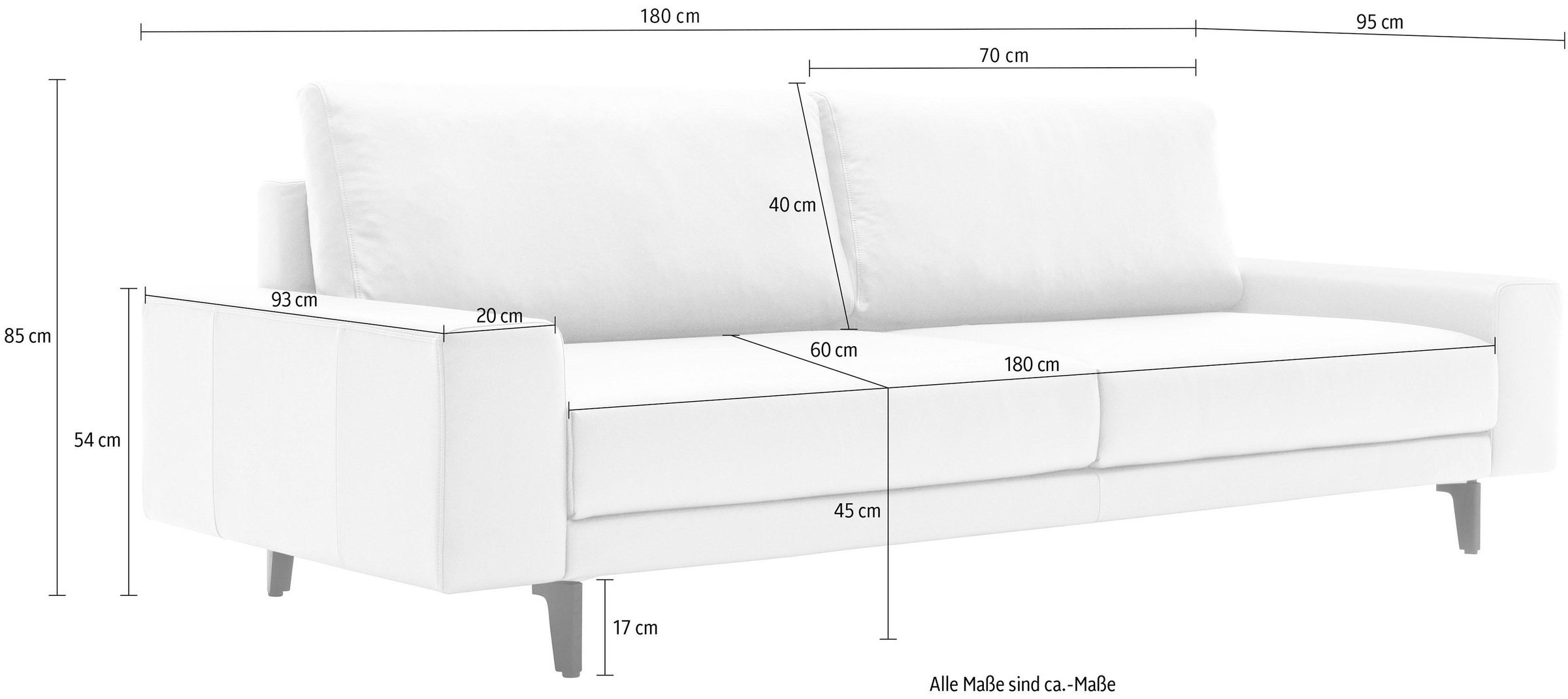 Creation BY ROLF BENZ 2-Sitzer »CR.450, Designsofa, Loungesofa«, Armlehne breit niedrig, Alugussfüße in umbragrau, Breite 180 cm