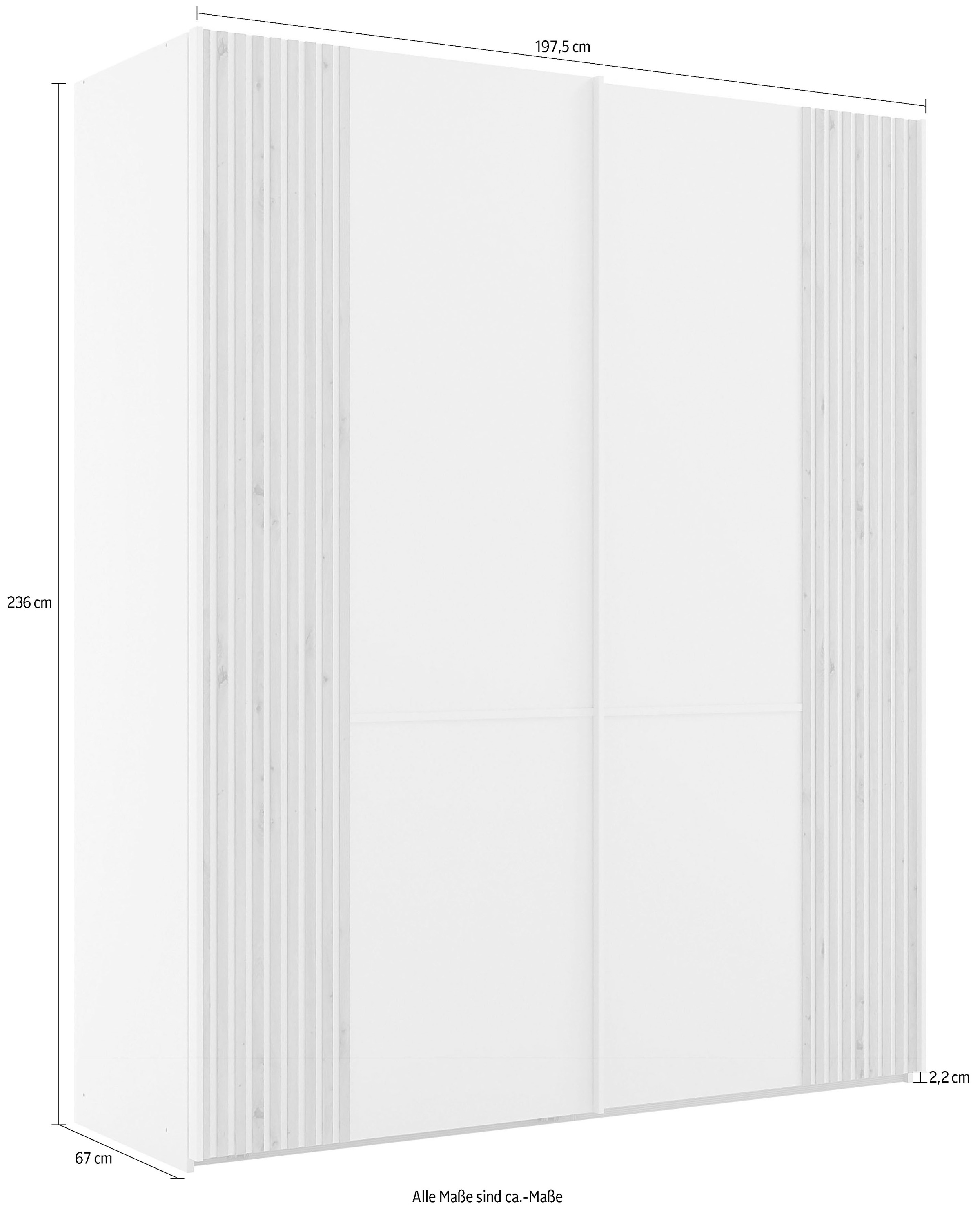 Musterring Schwebetürenschrank »Isabelle«, Türen mit Lamellenoptik, verschiedene Größen und Farben, Höhe 236cm