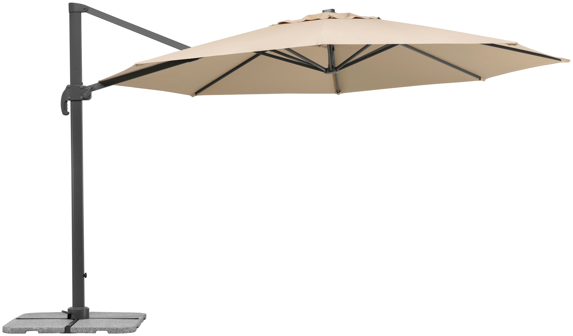 Schneider Schirme Ampelschirm »Rhodos Grande«, Durchmesser 400 cm, natur, rund, ohne Wegeplatten
