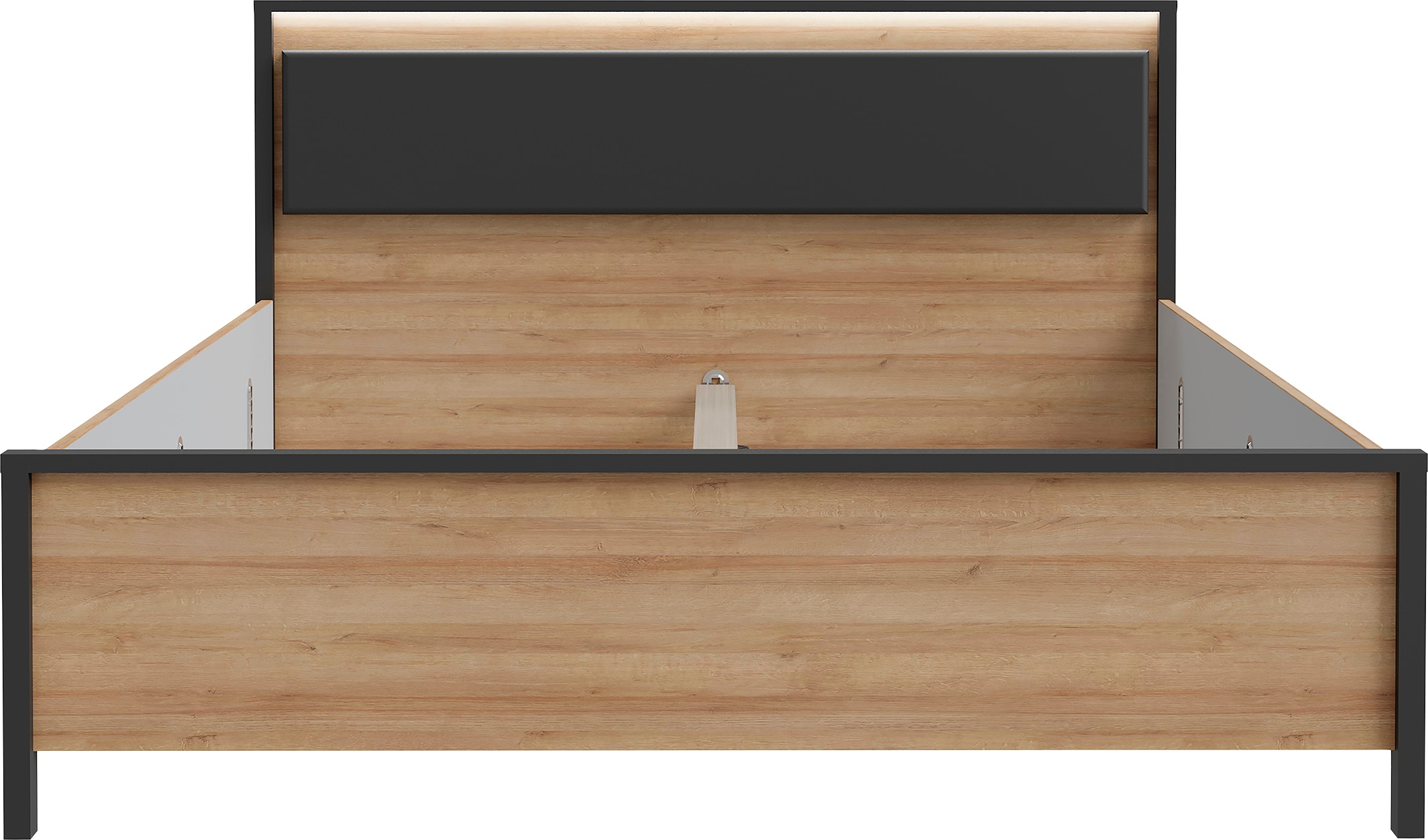 FORTE Bettgestell »High Rock, Belastbar bis 240 KG«, (Liegefläche 160 cm x 200 cm), Kopfteil inklusive Beleuchtung