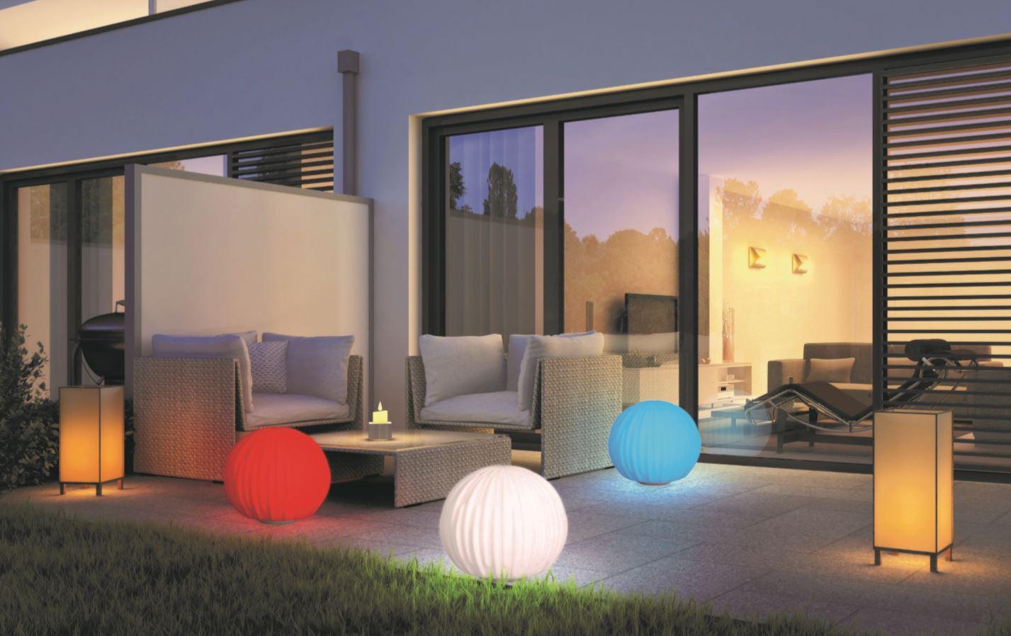 BONETTI LED Gartenleuchte »Kugelleuchte BLÜTE«, Leuchtmittel LED-Board | LED fest integriert, Blütenoptik, Ø 35 cm