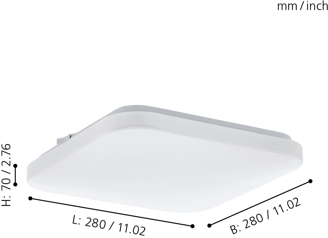 EGLO Deckenleuchte »FRANIA«, LED-Board, Warmweiß, weiß / L28 x H7 x B28 cm  /