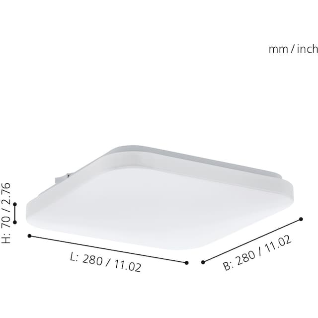 EGLO Deckenleuchte »FRANIA«, LED-Board, Warmweiß, weiß / L28 x H7 x B28 cm  /