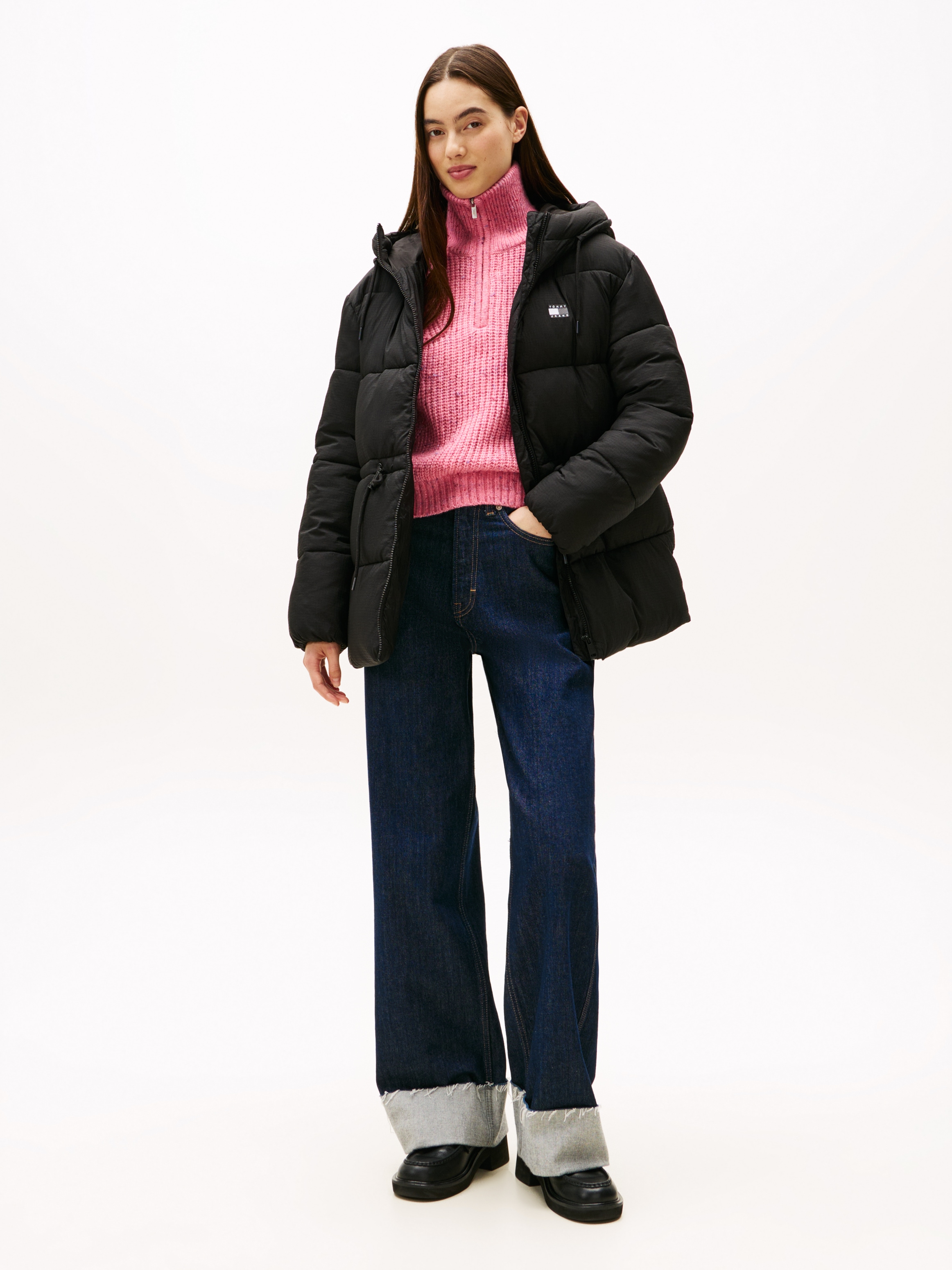 Tommy Jeans Steppjacke »TJW HOODED MIDI PUFFER JACKET« mit Kapuze