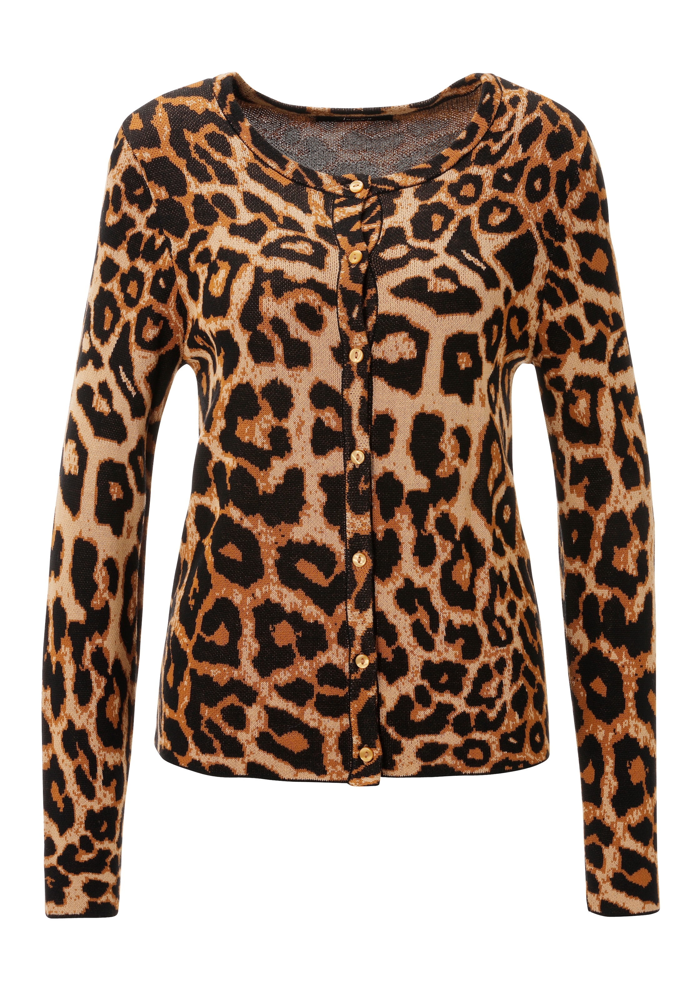 Aniston CASUAL Strickjacke im trendigen Leo-Muster - jedes Teil ein Unikat - NEUE KOLLEKTION