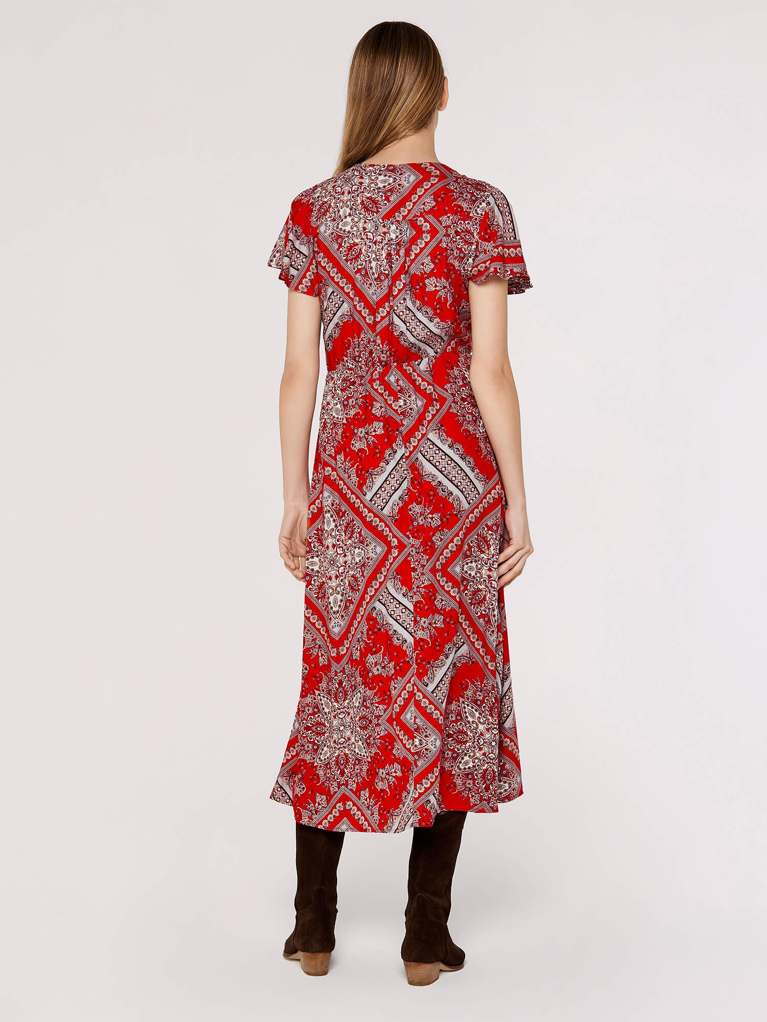 Apricot Druckkleid »Scarf Print Midaxi Dress« iin Wickeloptik, mit Taillengummizug