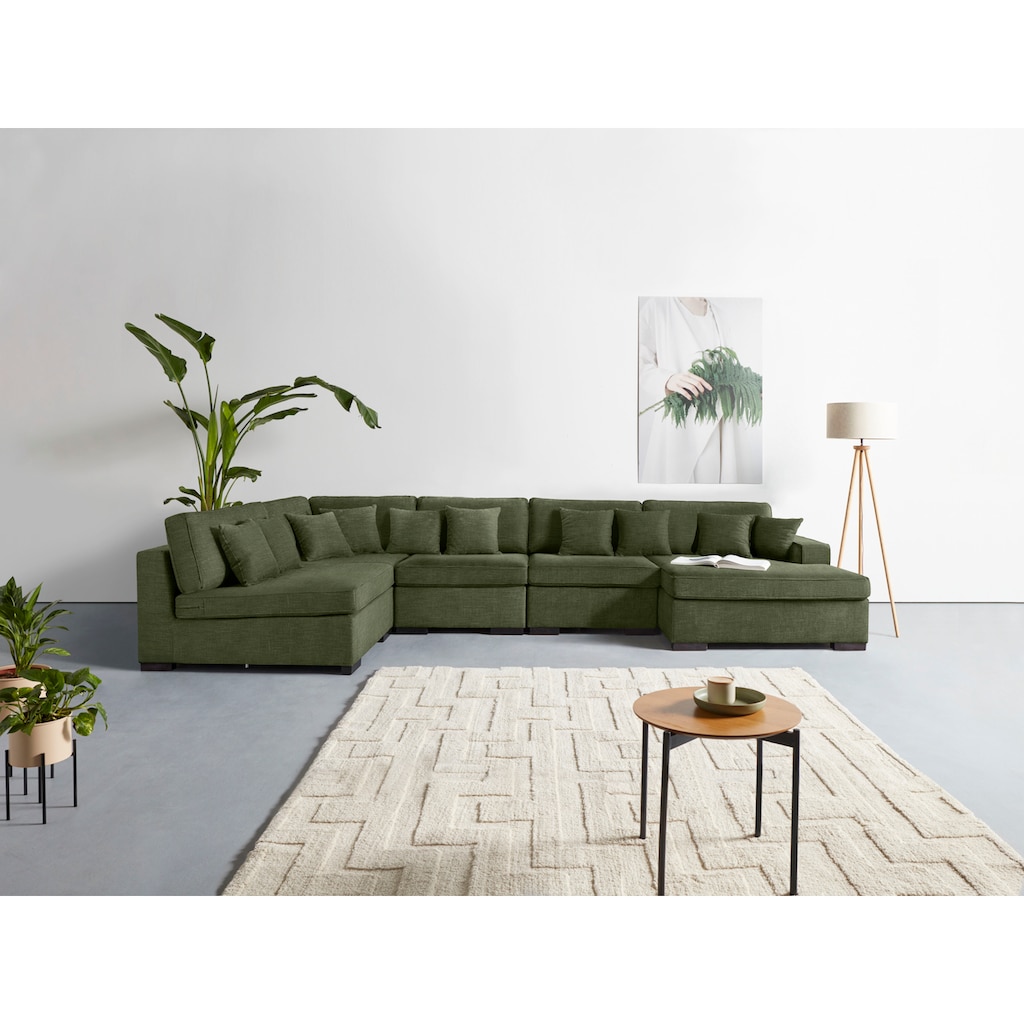 Guido Maria Kretschmer Home&Living Wohnlandschaft »Skara«, (5 St.), Lounge-Sofa mit Federkern-Polsterung, in vielen Bezugsvarianten, auch recycelt