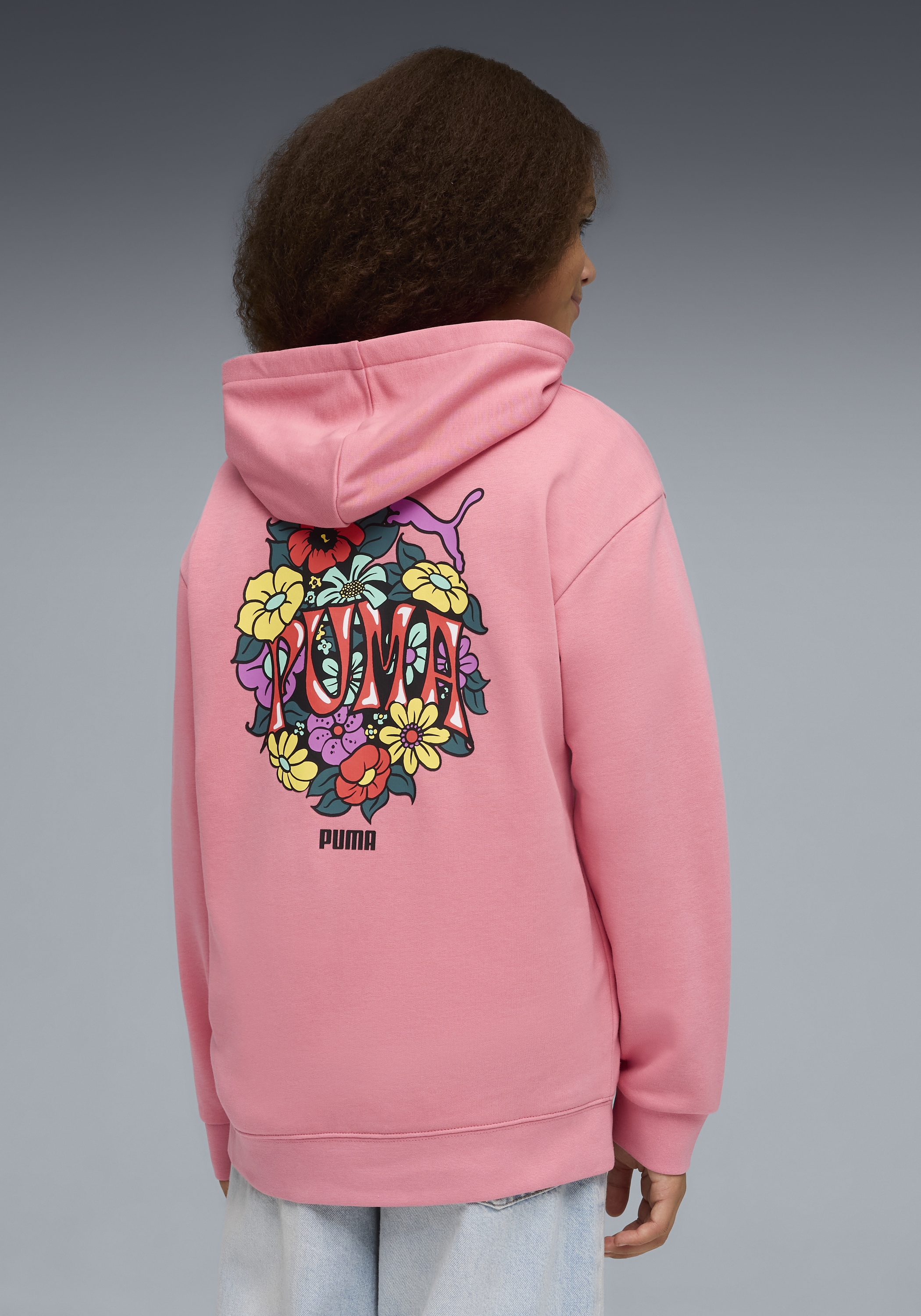 PUMA Kapuzensweatshirt »MID90S RELAXED GRAPHIC HOODIE TR G«, für Jugendliche, sportlicher Stil, mit Logodruck, mit Kängurutasche
