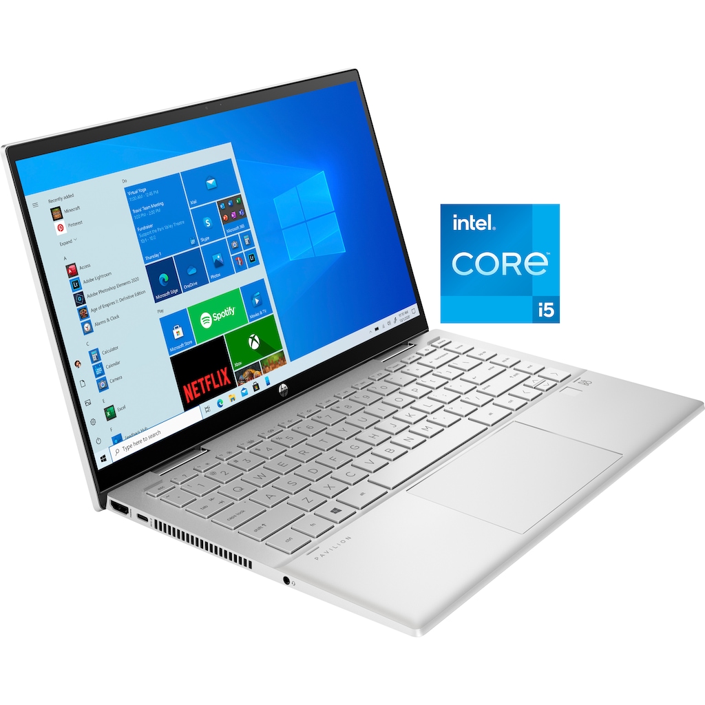 HP Convertible Notebook »Pavilion x360 14-dy0202ng«, (35,6 cm/14 Zoll), Intel, Core i5, Iris Xe Graphics, 512 GB SSD, Kostenloses Upgrade auf Windows 11, sobald verfügbar