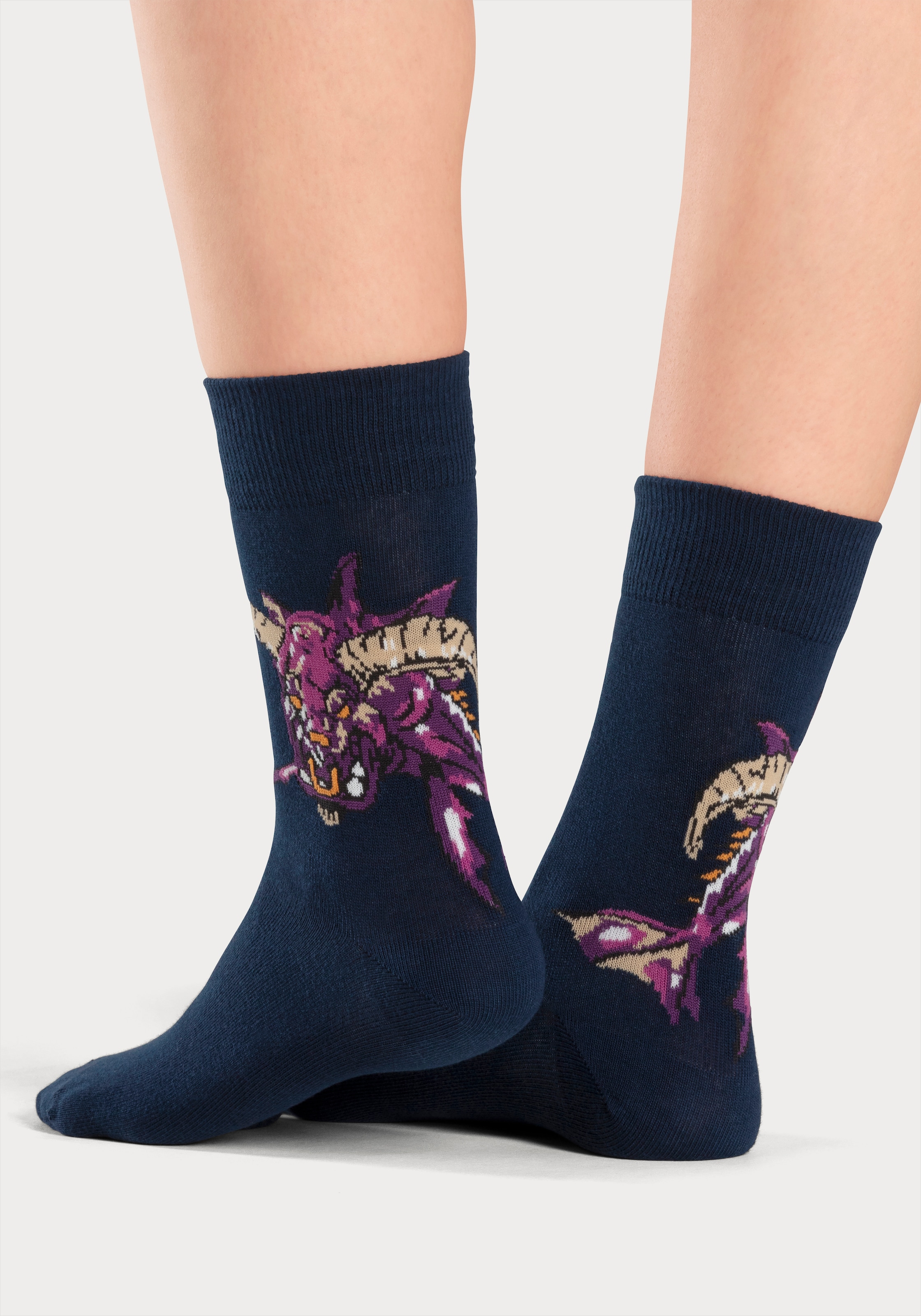 H.I.S Freizeitsocken, (Packung, 5 Paar), mit Monster Motiven