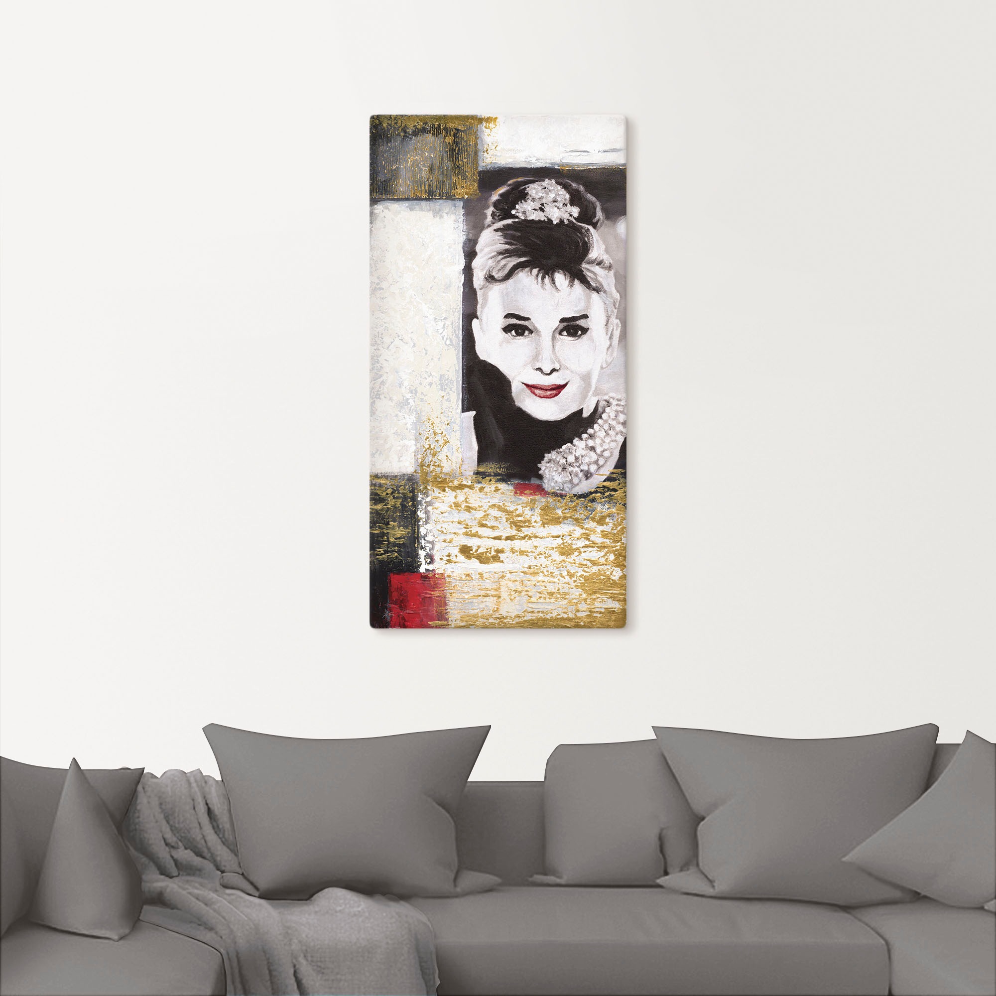 »Hollywood Porträts, Wandaufkleber auf Artland versch. in VI Raten als Audrey (1 St.), Poster - Hepburn«, Legenden Wandbild Größen oder bestellen Leinwandbild,