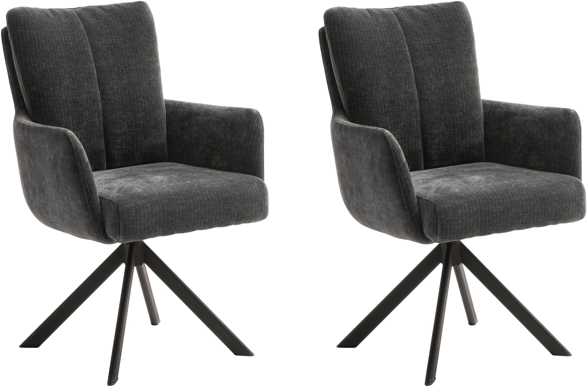 MCA furniture Esszimmerstuhl »MALIA« () (Set, 2 Stck), 360° drehbar, Taschenfederkern, Sitzhöhe ca. 49 cm