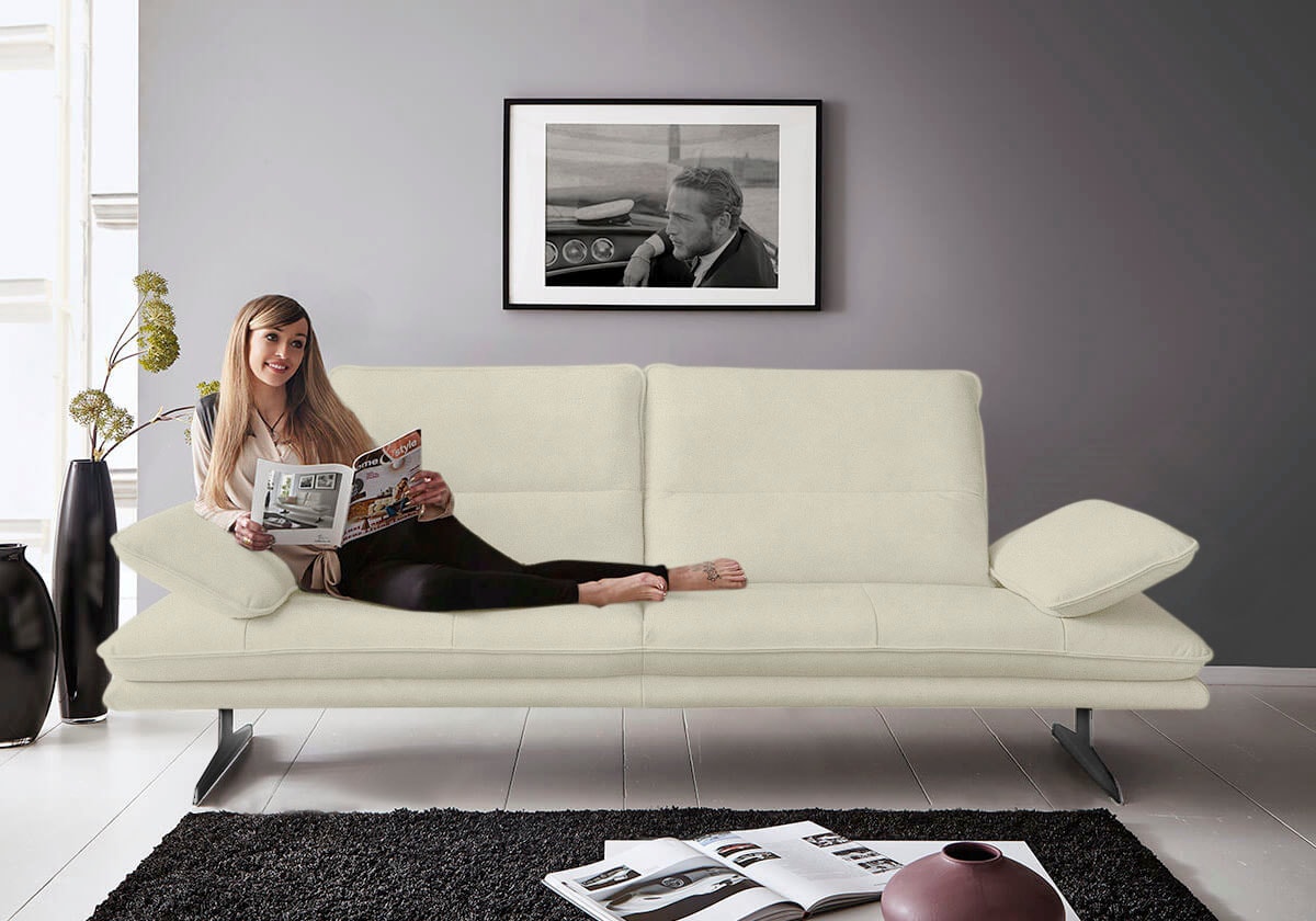 W.SCHILLIG 2,5-Sitzer »broadway Designsofa mit hohem Sitzkomfort« Sitztiefenverstellung, Kopfteil- & Seitenteilverstellung, Breite 236cm