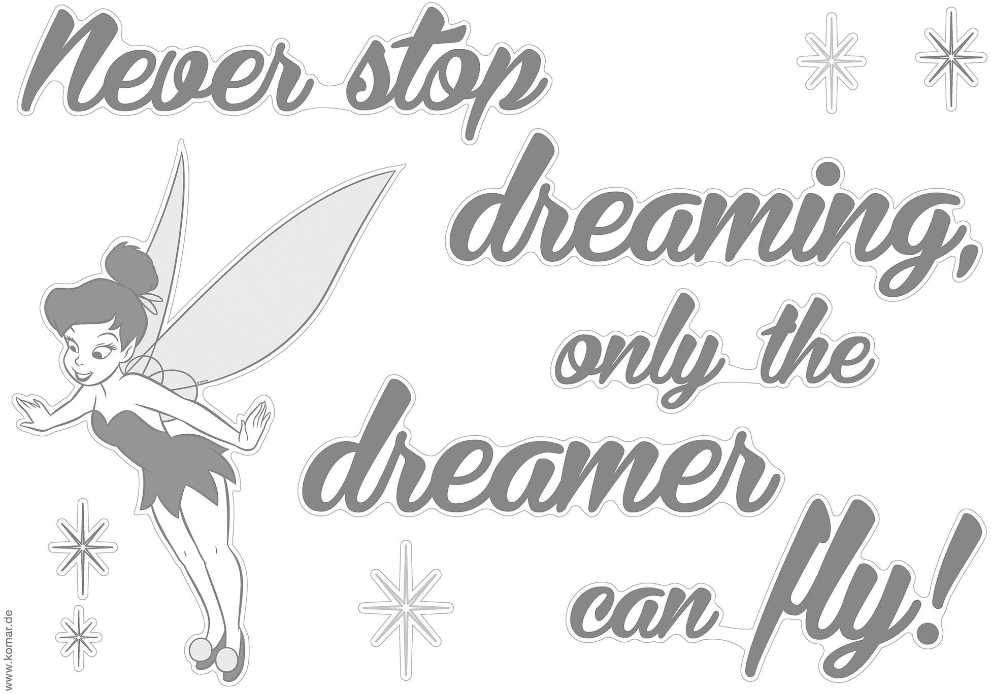 Komar Wandtattoo »Disney Never stop dreaming - Größe 50 x 70 cm«, (11 St.), selbstklebend, Wandsticker, Kinderzimmer