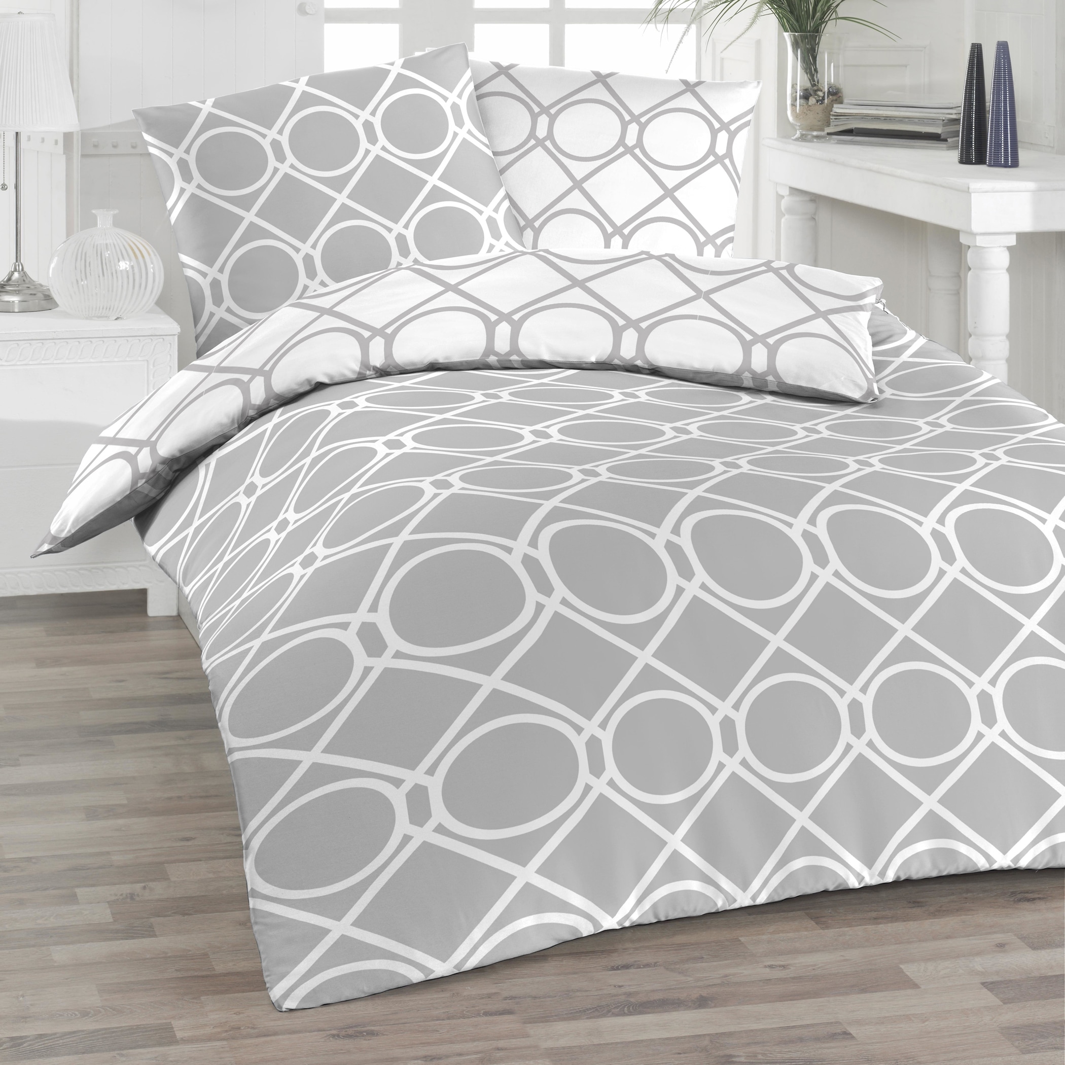 Florella Wendebettwäsche »»Henno grau« Fein-Renforcé,  100% Baumwolle«