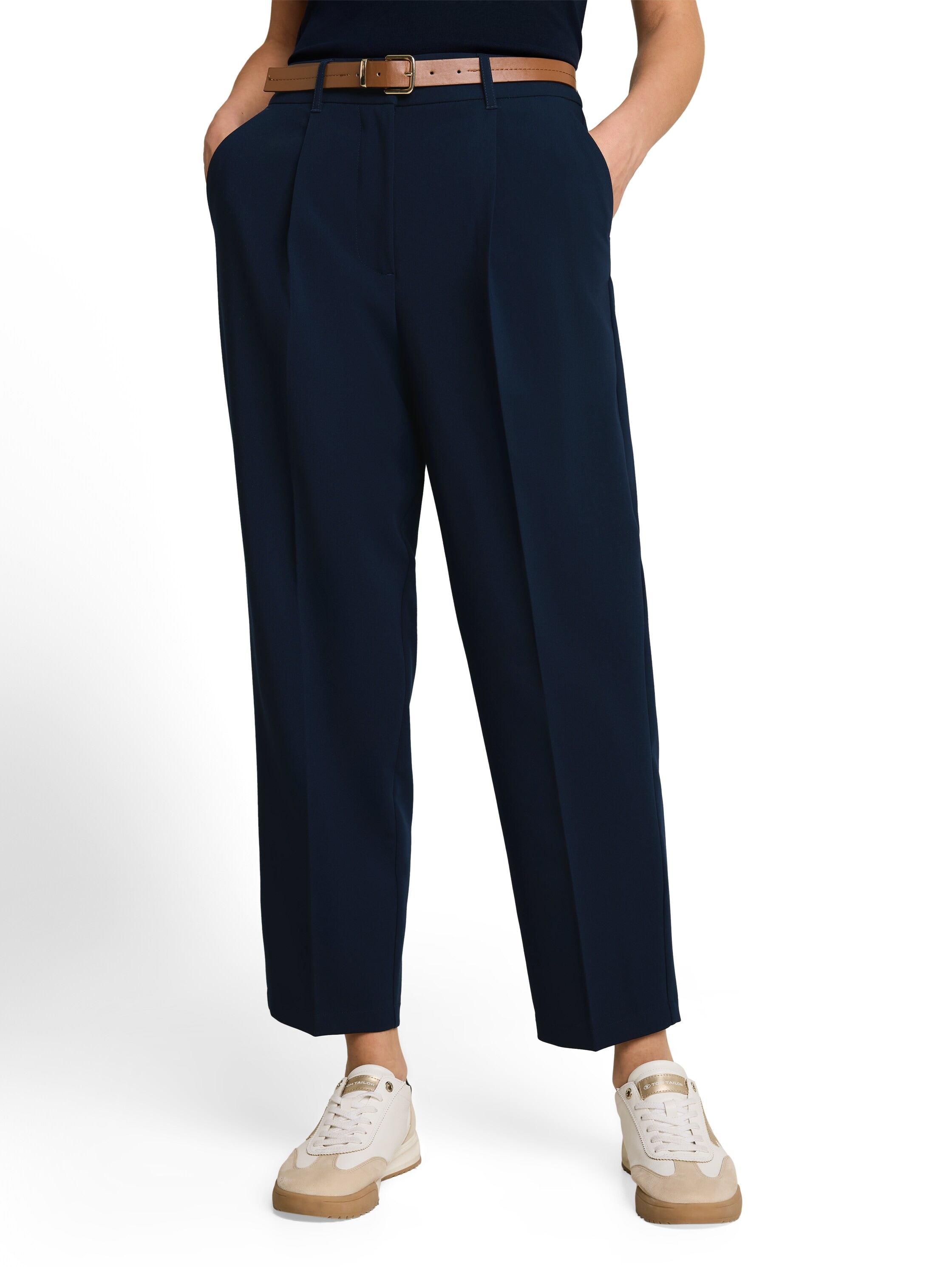 TOM TAILOR Bundfaltenhose »Barrel Leg«  Sommerhose mit Gürtel