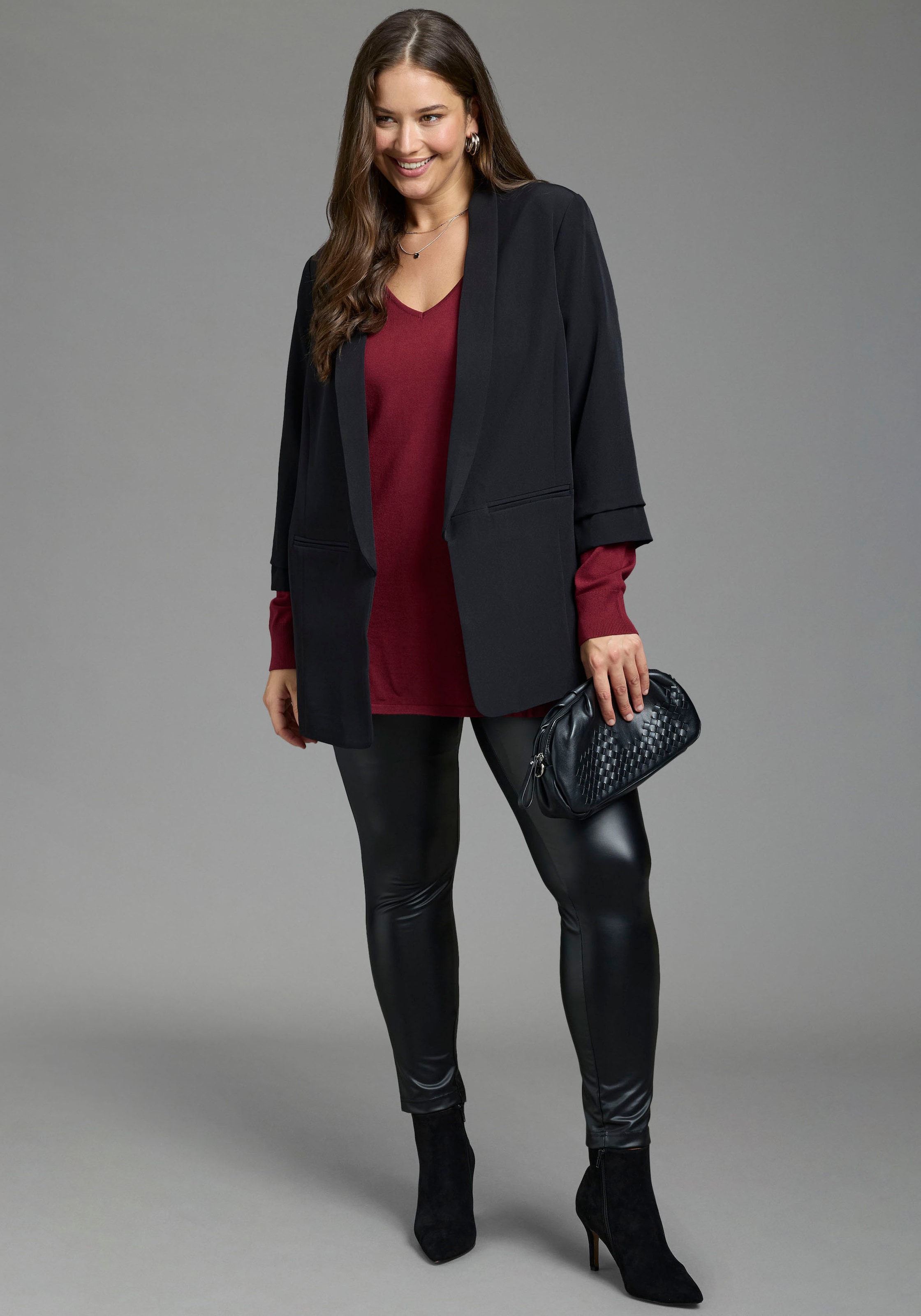 Laura Scott CURVE Longblazer »Große Größen« feminin geschnittener Blazer, figurumspielende Passform