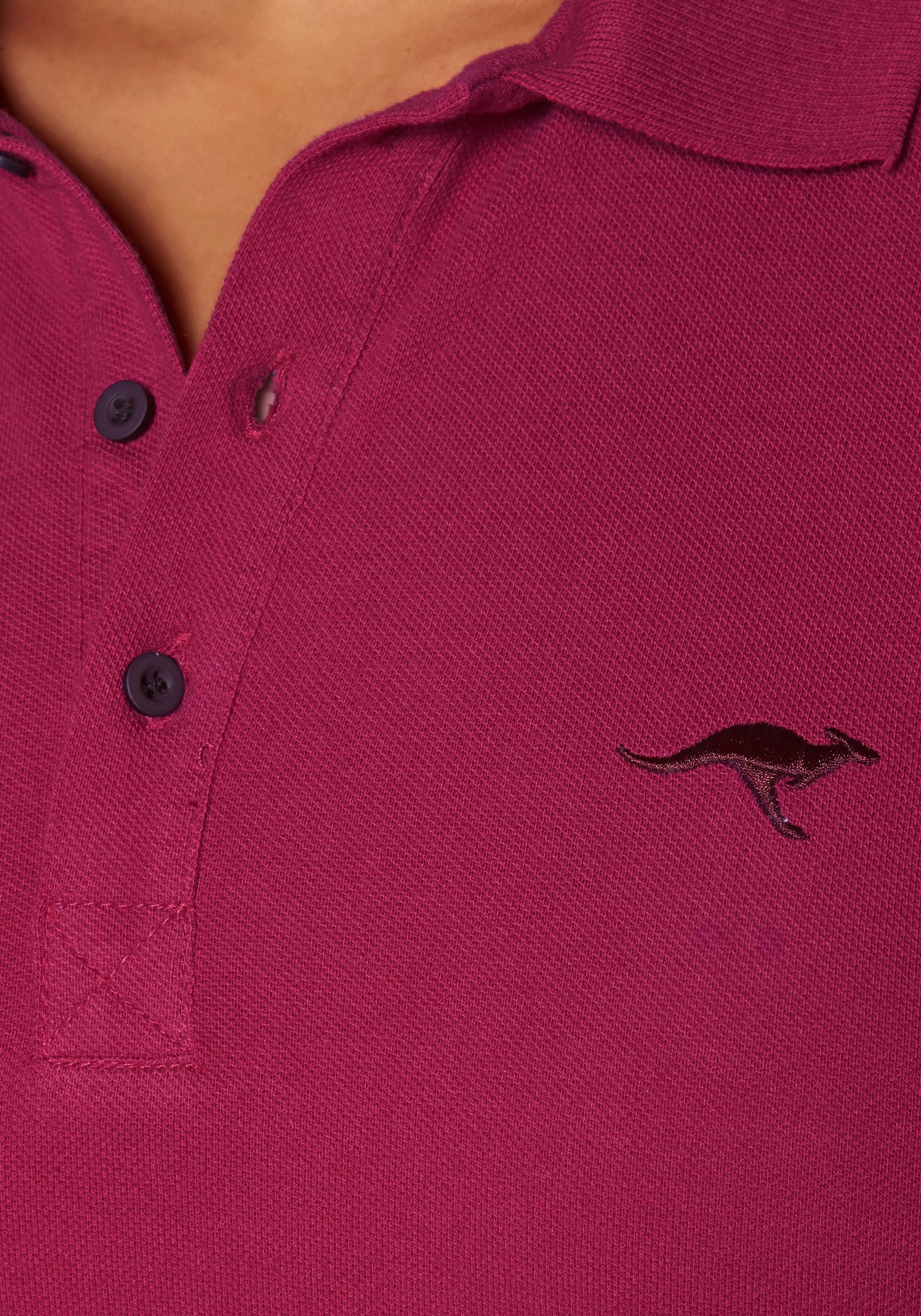 KangaROOS Poloshirt, Kurzarm, unifarben, Polokragen, aus Baumwolle