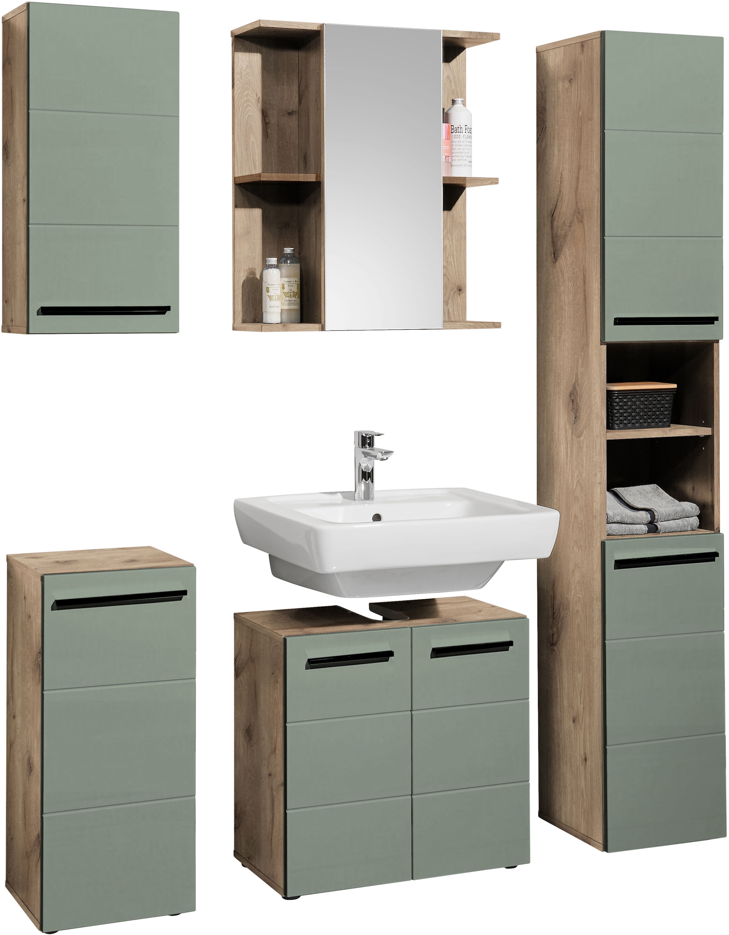 BASIC by Balculina Midischrank »Rom BxHxT 34x72x31 cm« 1 Stk. tlg. Breite 34cm, Kunststoffgriffe, Made in Europa