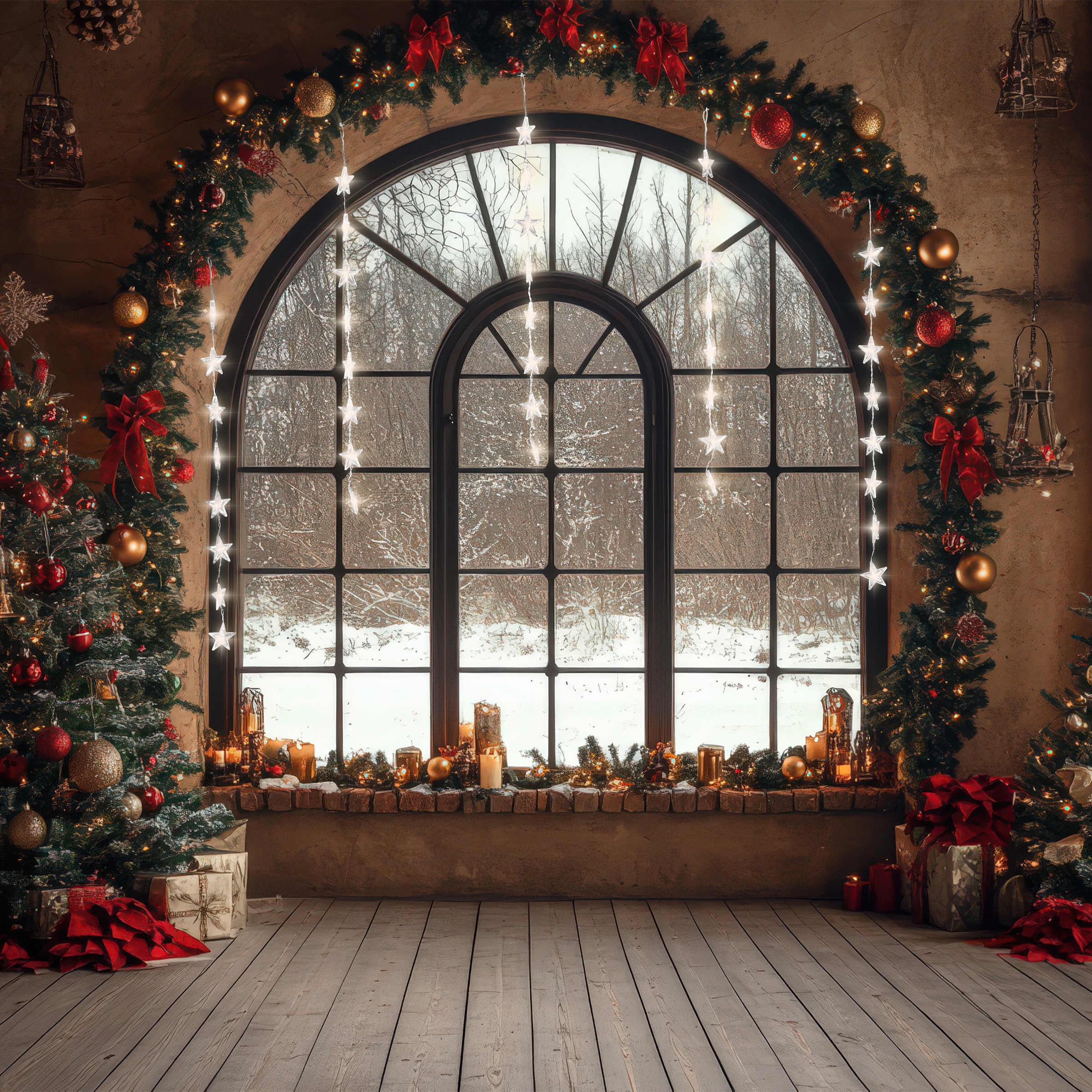 my home LED-Lichtervorhang »Alevia« 40 Stk.-flammig LED-Vorhangleuchten Sterne, Fensterdekoration, Timer