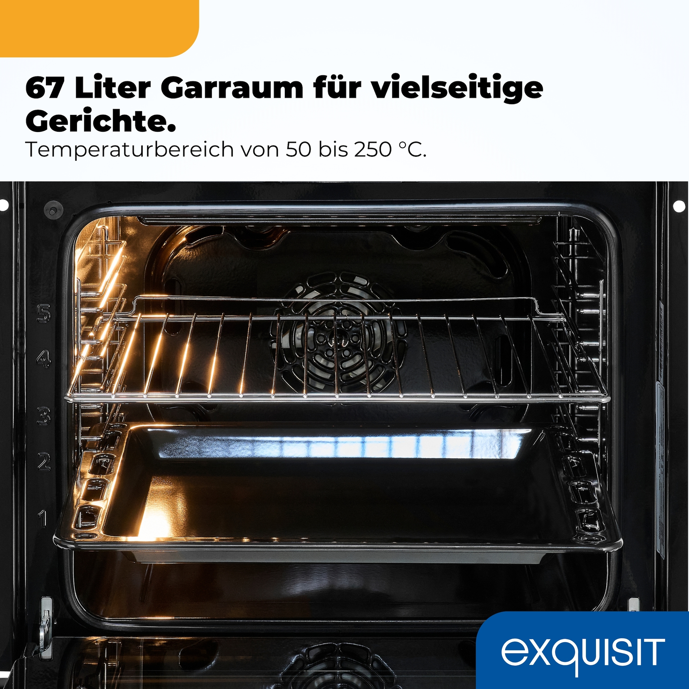 exquisit Induktions Herd-Set »EHE367-U-120 mattschwarz-Set« Backofen;Glaskeramikkochfeld, 2 Stk. tlg. Modern, trendiges Mattschwarz,Umluft ideal für mehrere Plätzchenbleche