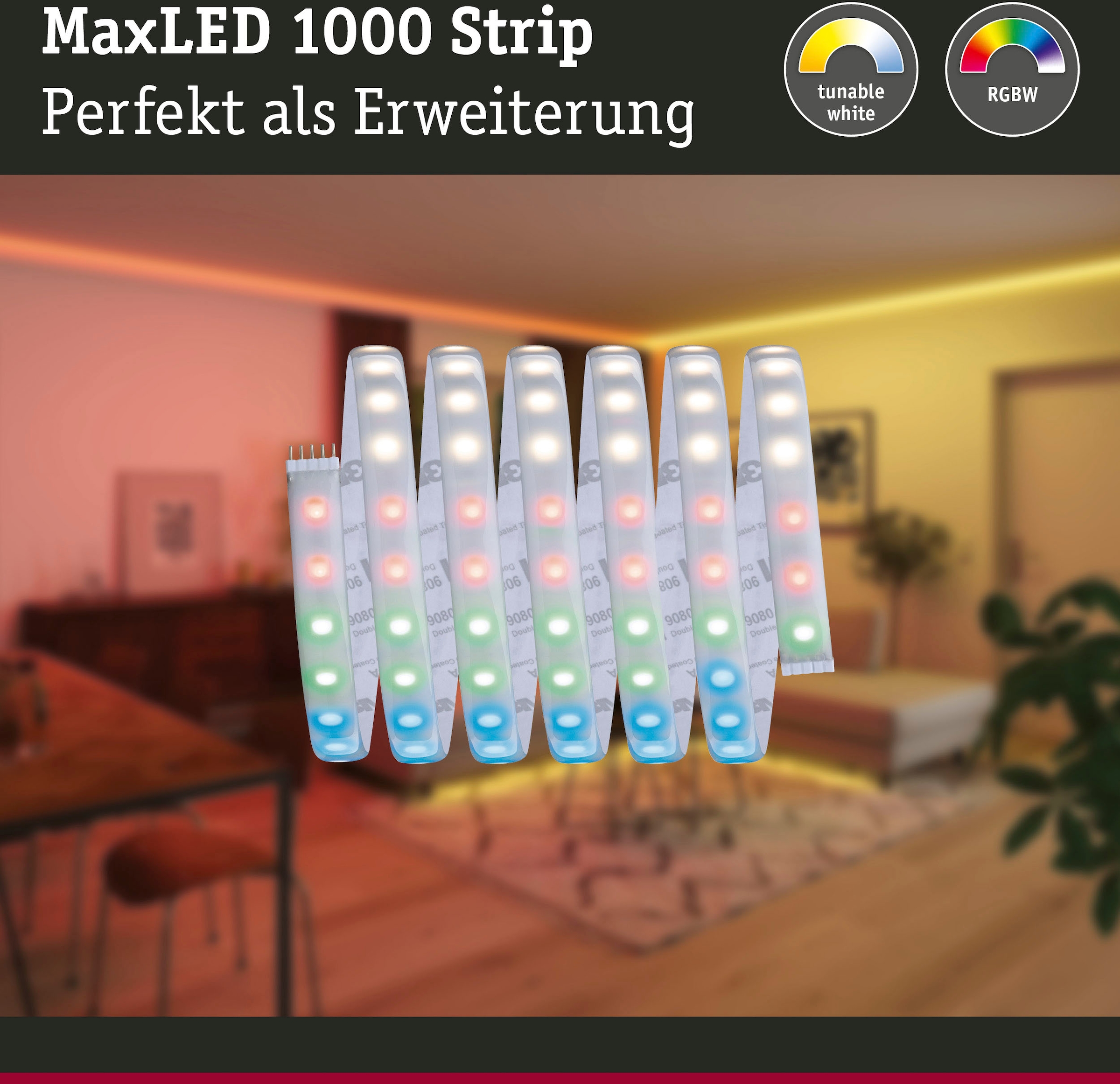 Paulmann LED-Streifen »MaxLED 1000 Stripe 2,5m RGBW IP44 Cover 3000K 28W 230/24V Silber«, 1 St.-flammig, RGBW