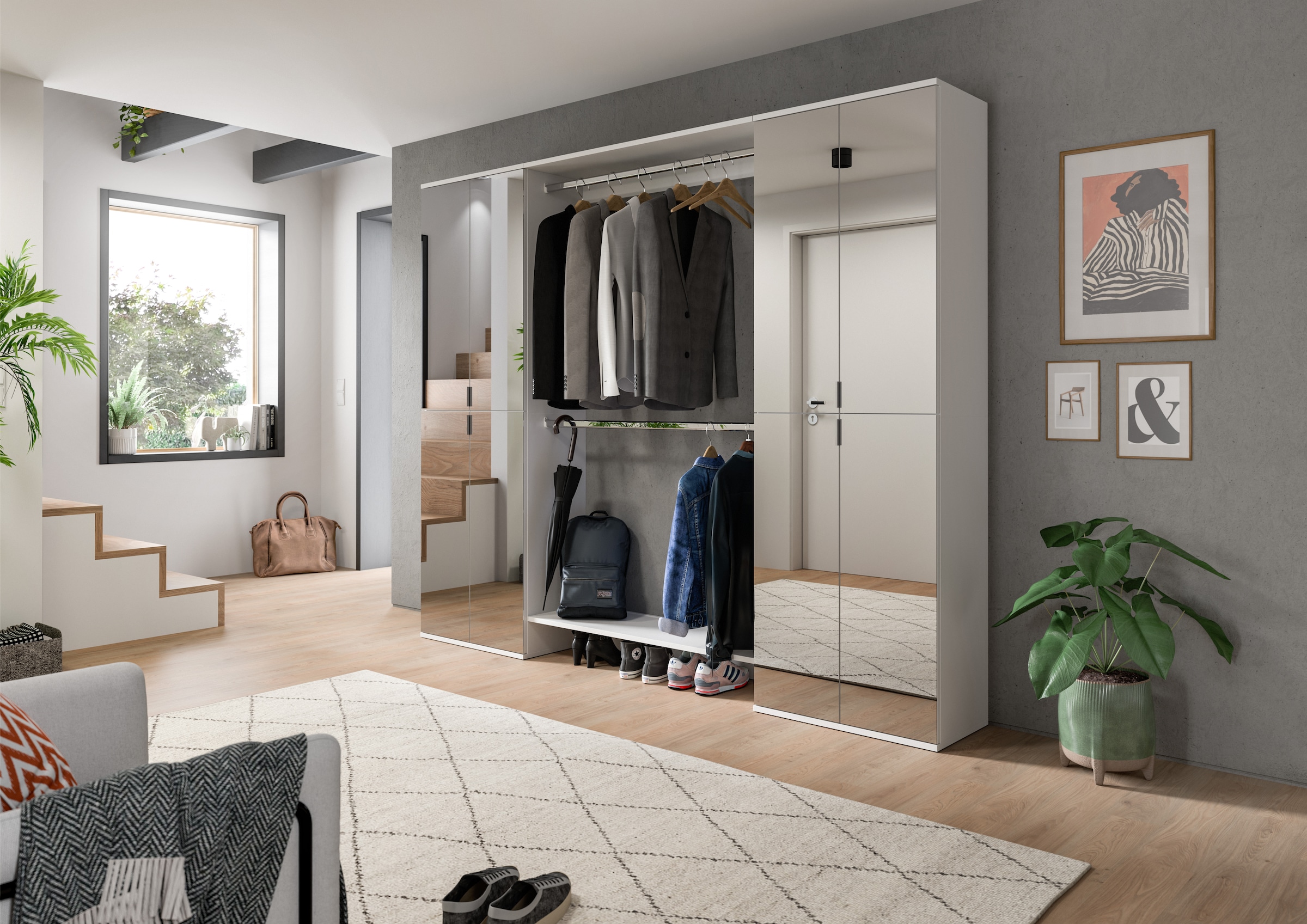 INOSIGN Garderoben-Set, (3 St.), Trondheim, Garderobenset 3-tlg.Breite 232 cm, Flur, Diele, Kombination