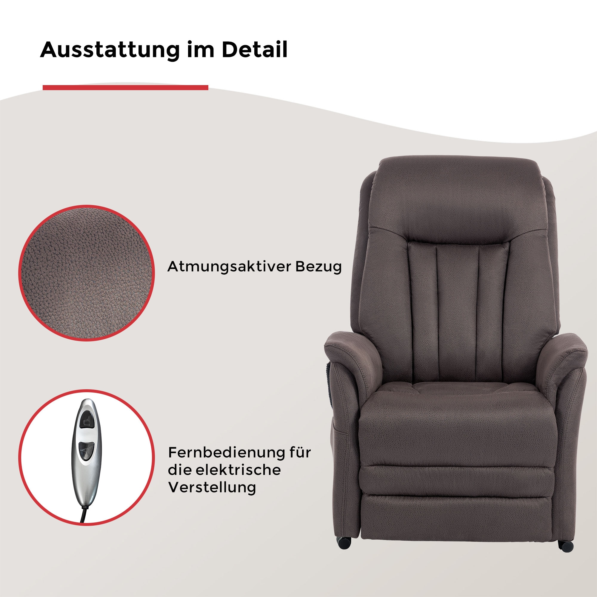 Duo Collection TV-Sessel »Siena mit elektrischer Aufstehhilfe« Relaxfunktion und Taschenfederkern mit Stahlwellenunterfederung