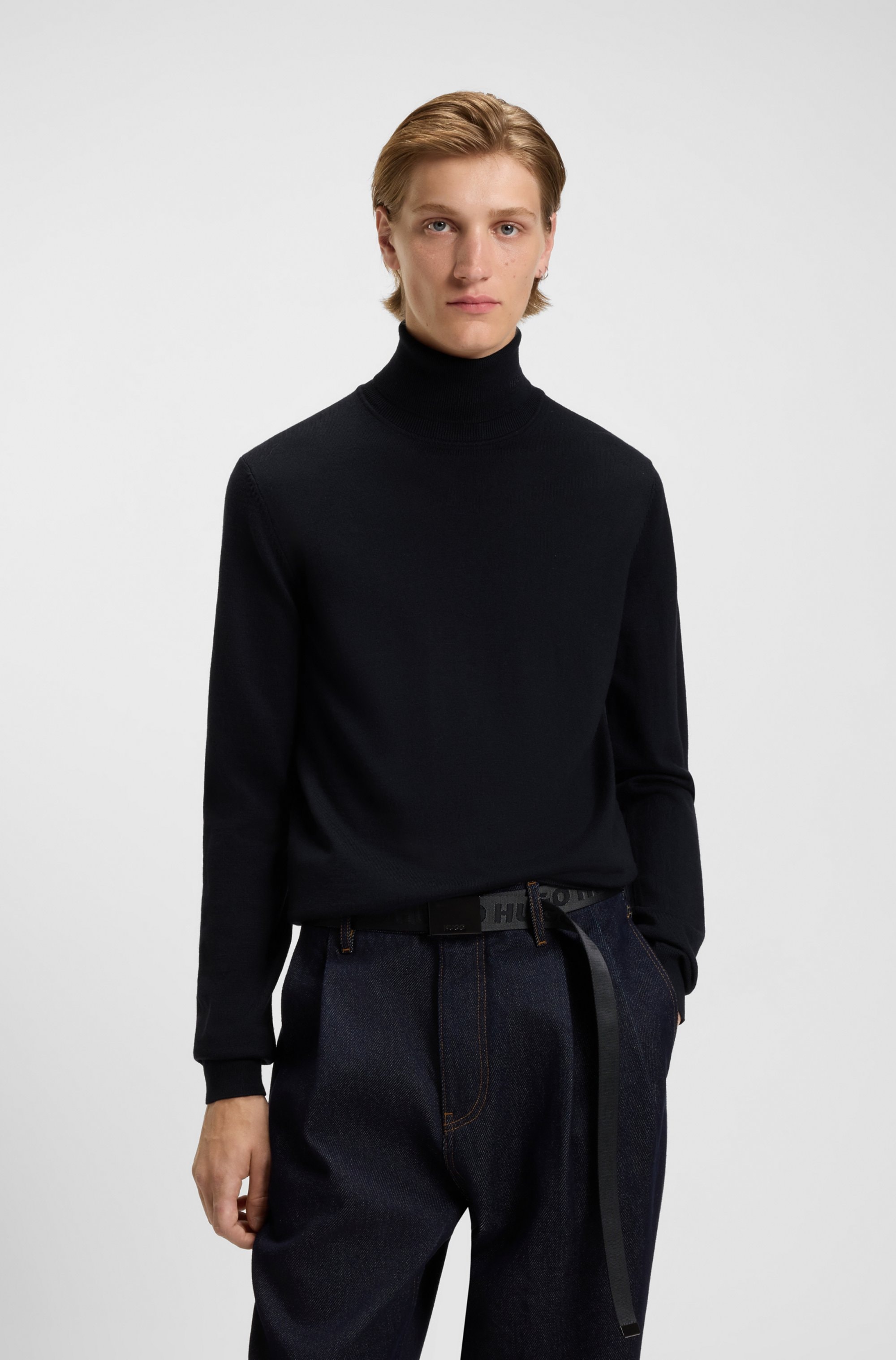 HUGO Rollkragenpullover »San Thomas-M« aus Merinowolle, regular fit