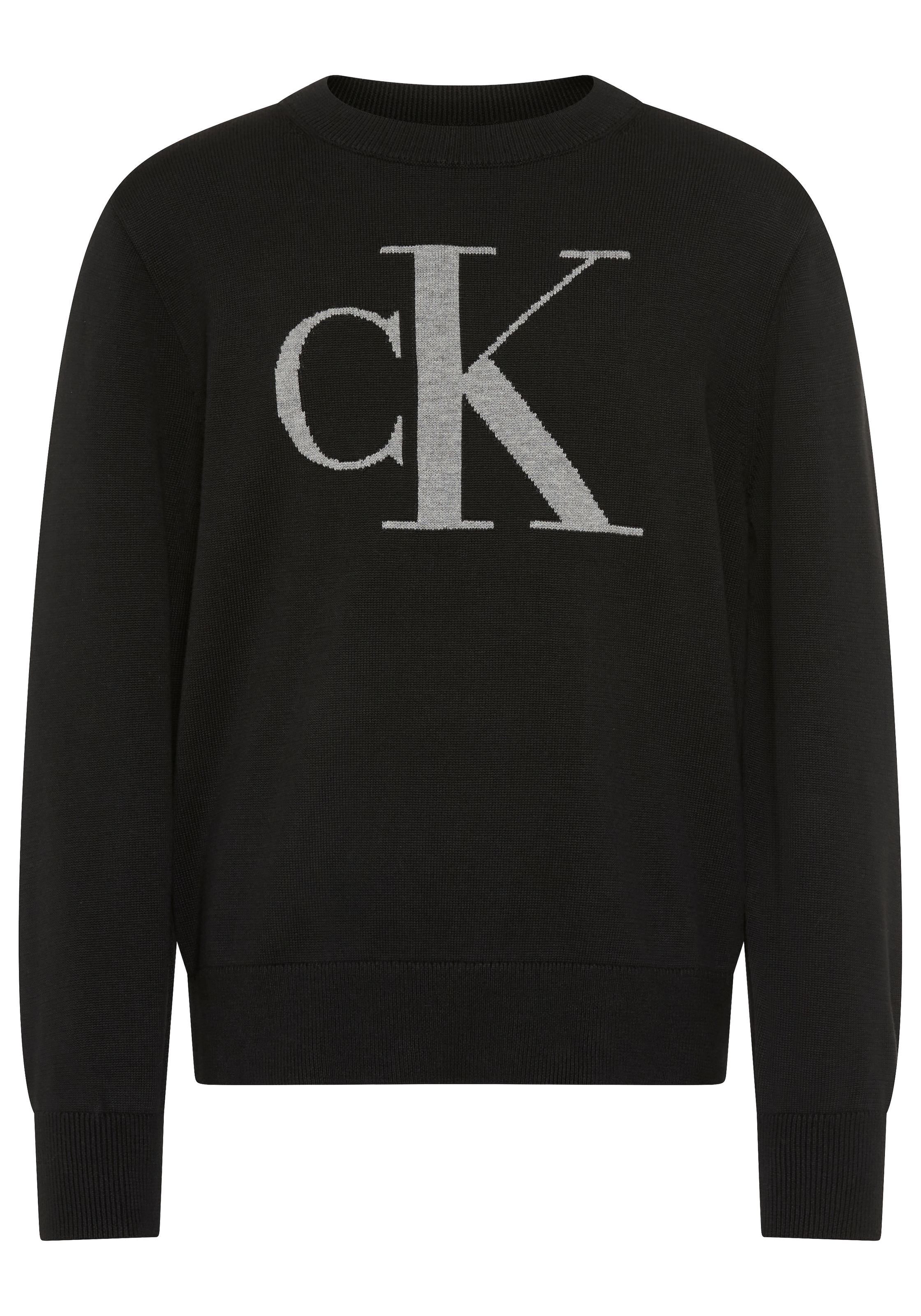 Calvin Klein Jeans Strickpullover "MONOGRAM REG. SWEATER CN" Regular fit mit Markenlogo
