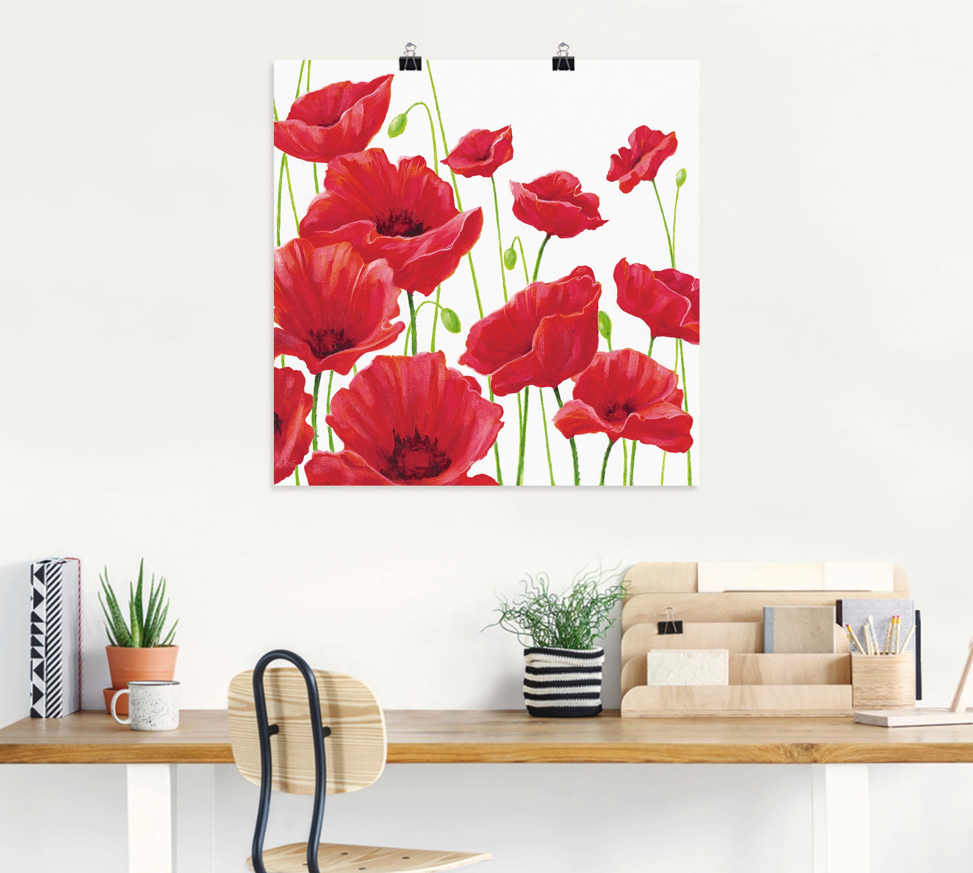 Artland Wandbild »Rote Mohnblumen I« Blumen 1 Stk. tlg. als Leinwandbild, Poster in verschied. Größen