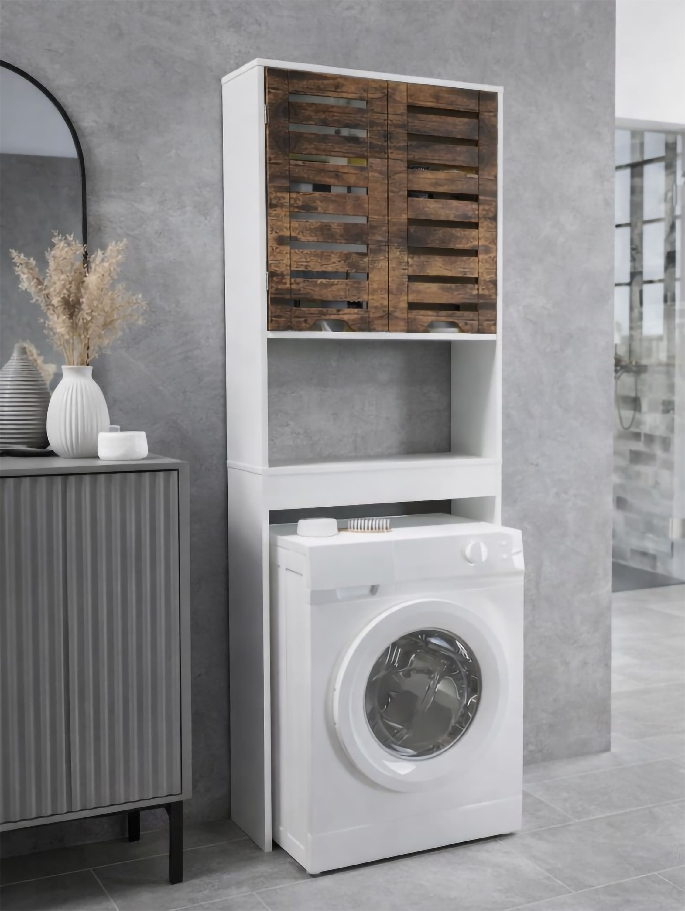 VCM Waschmaschinenumbauschrank »Überbauschrank Waschmaschine Überbau Schrank Flonali« 1 Stk. tlg.