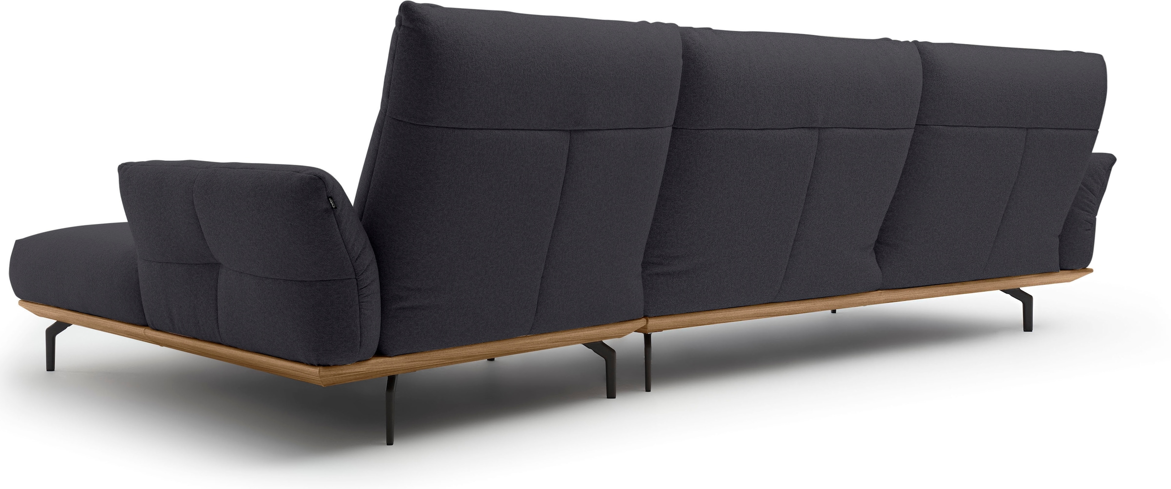 Creation BY ROLF BENZ Ecksofa »CR.460«, Sockel in Nussbaum, Winkelfüße in Umbragrau, Breite 338 cm