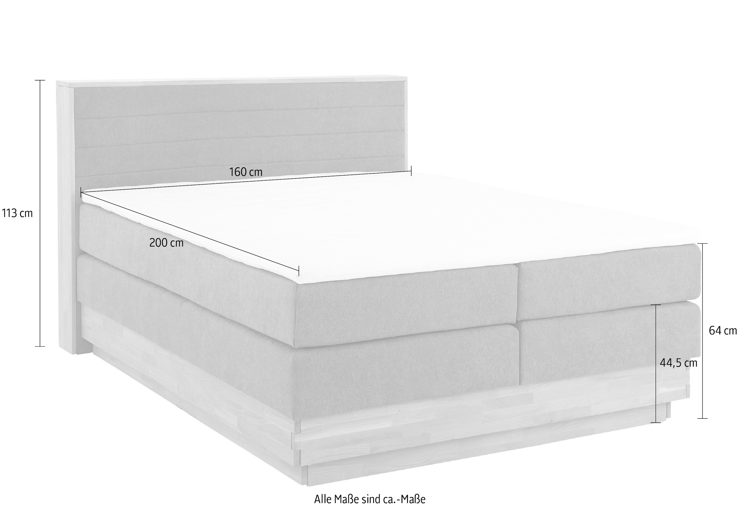 Home affaire Boxspringbett »Cavan« Eiche, inkl. Bettkasten & Topper, verschiedene Härtegrade (auch H4)