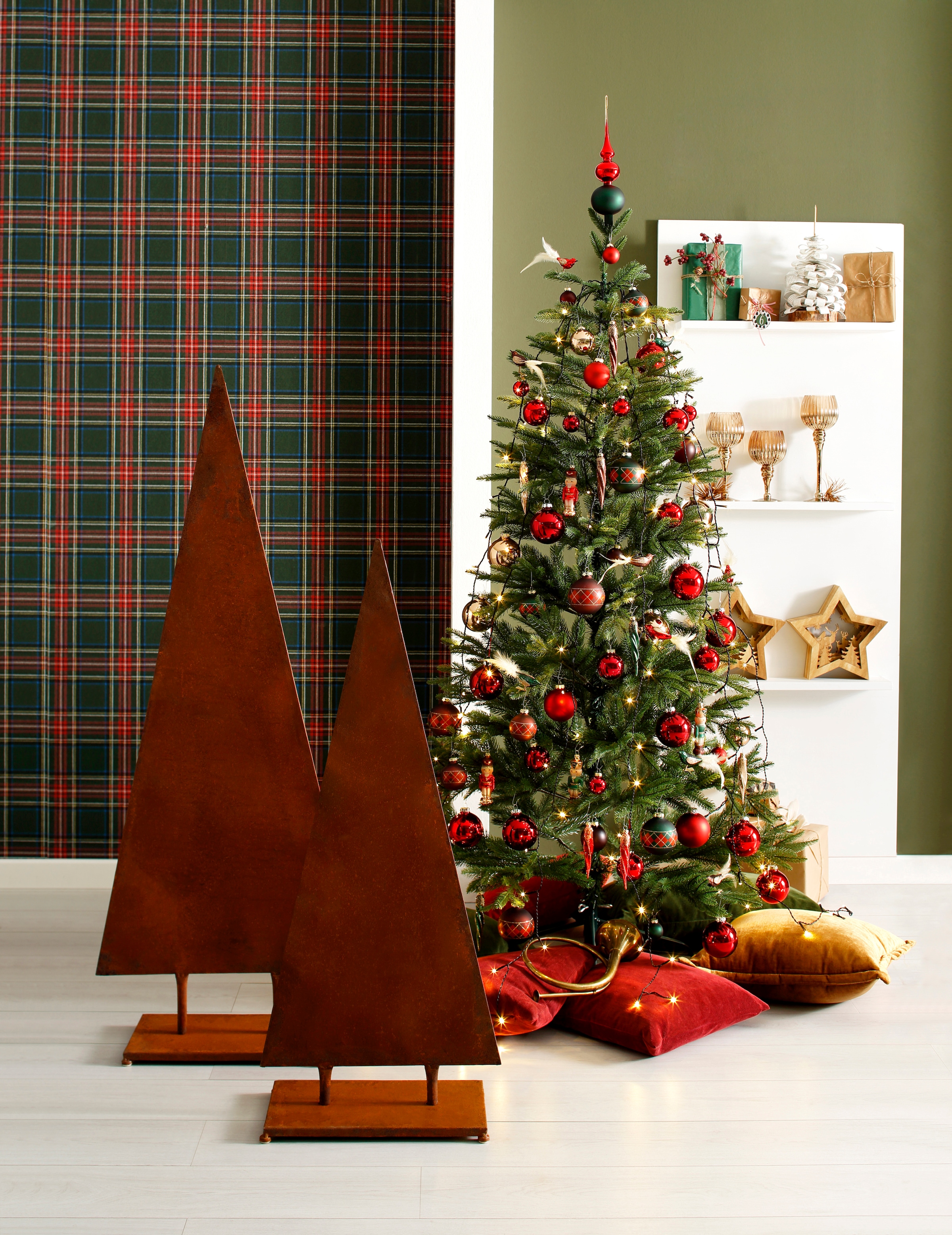 HOFMANN LIVING AND MORE Dekobaum »Weihnachtsbaum, Weihnachtsdeko aussen«,  aus Metall, mit rostiger Oberfläche auf Raten bestellen