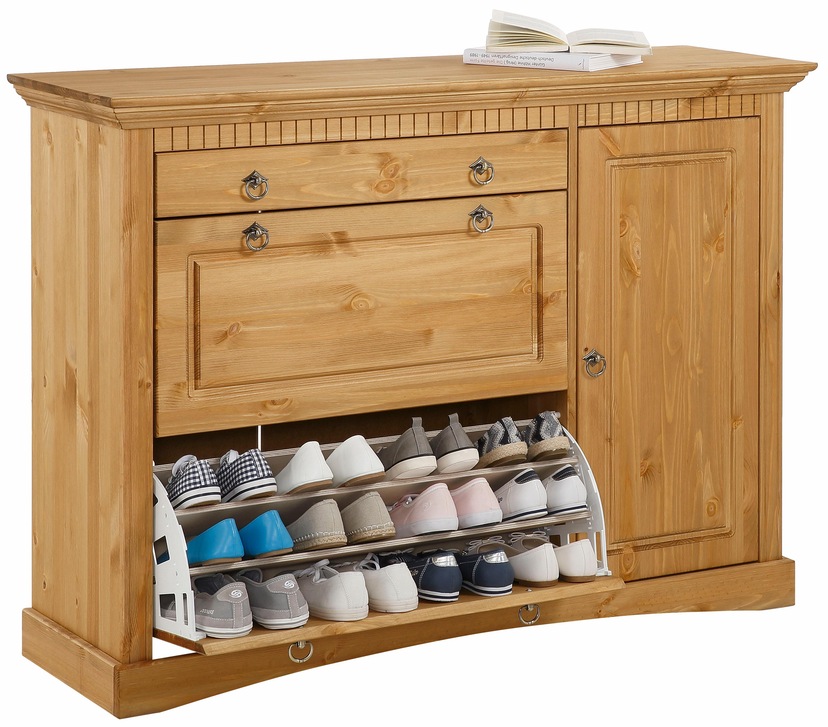 Schuhkommode »Rustic«, aus massiver Kiefer, 130 cm breit