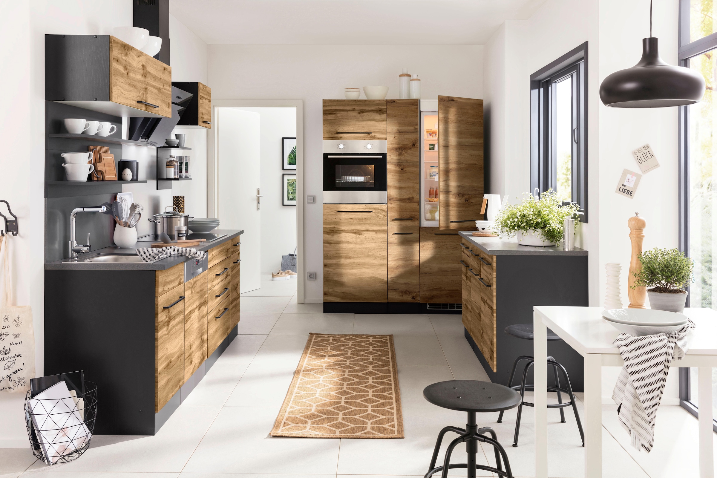 KOCHSTATION Unterschrank »KS-Tulsa« 150 cm breit, 3 Schubkästen, 3 Türen, auch als Sideboard verwendbar